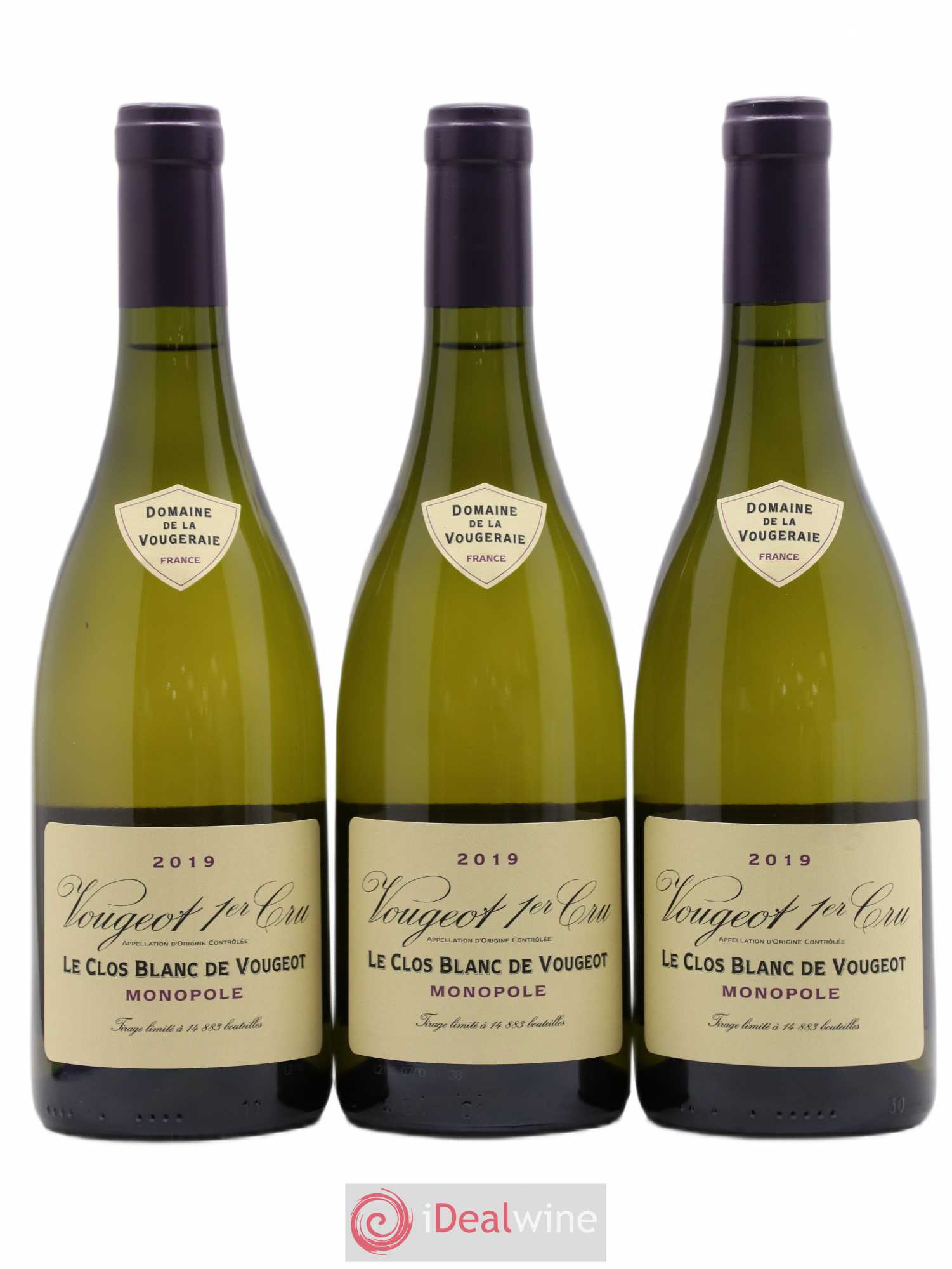 Vougeot 1er Cru Le Clos Blanc de Vougeot La Vougeraie 2019 - Lot de 3 bouteilles - 0