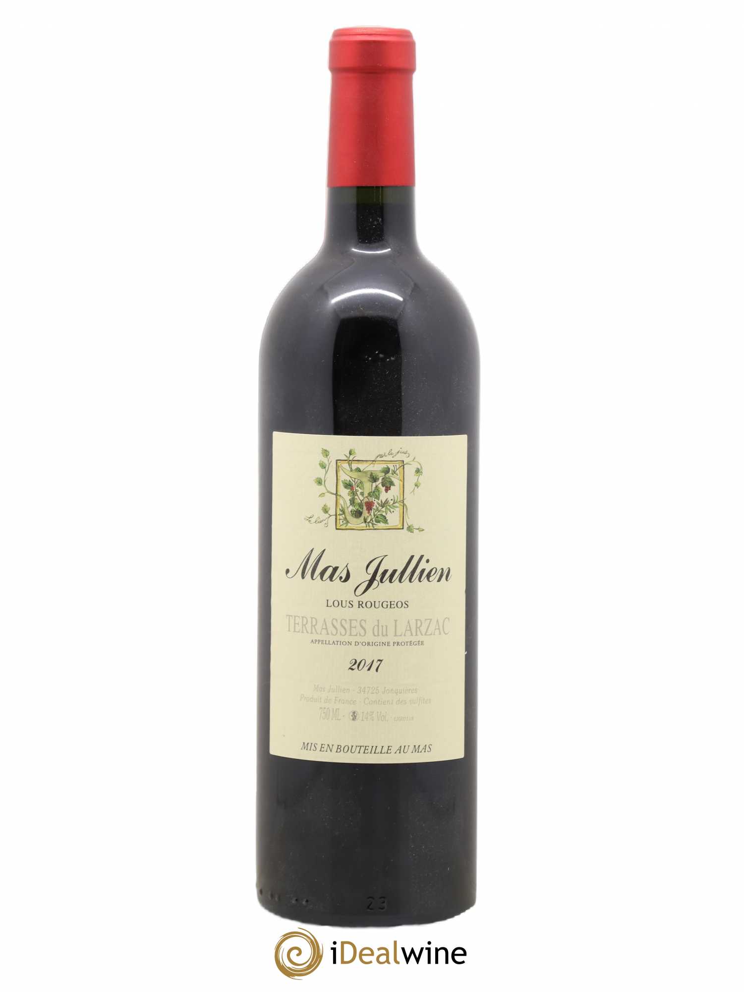 Terrasses du Larzac Mas Jullien Lous Rougeos Olivier Jullien 2017 - Lot de 1 bouteille - 0