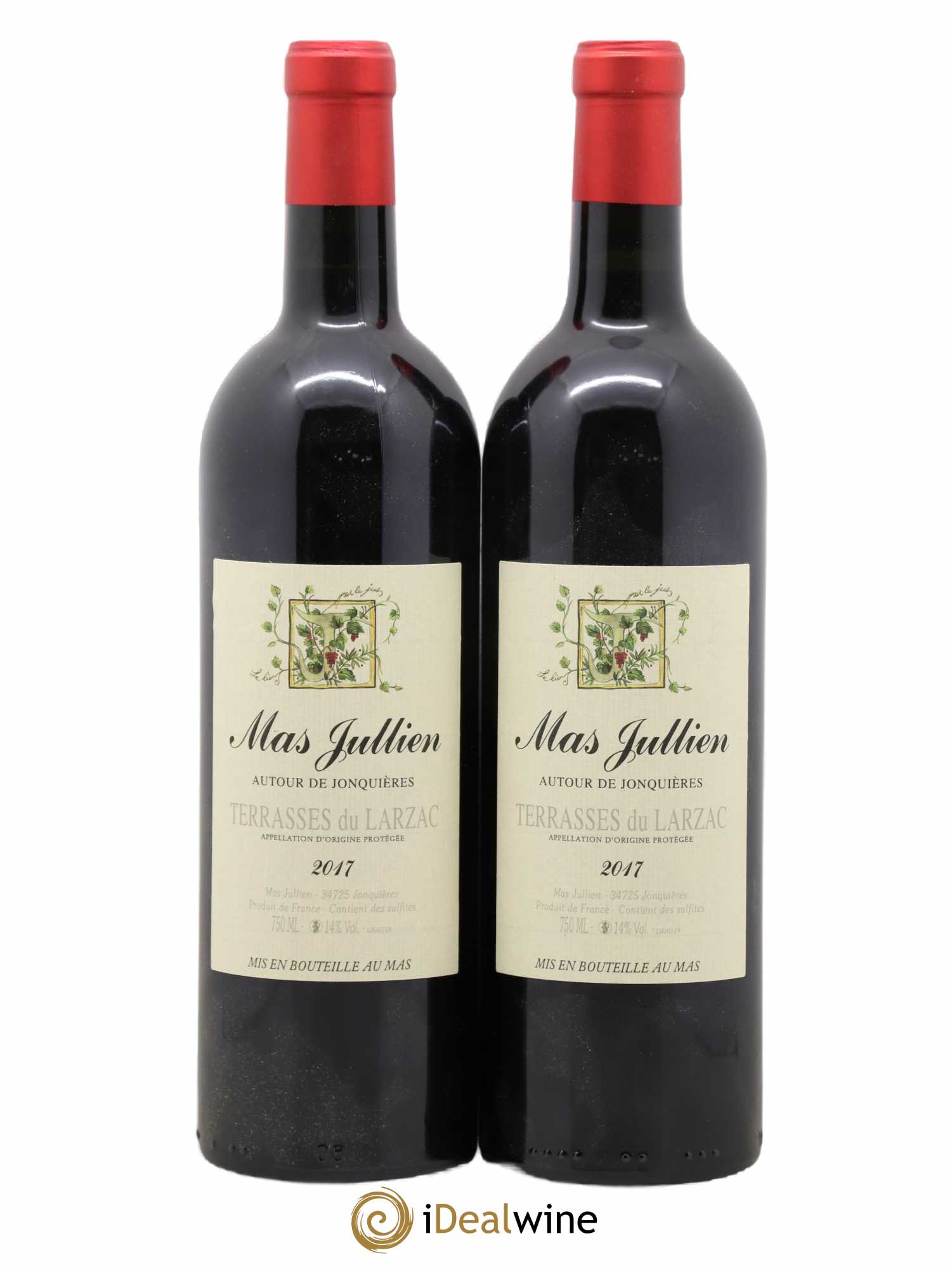 Terrasses du Larzac Mas Jullien Autour de Jonquières Olivier Jullien 2017 - Lot de 2 bouteilles - 0