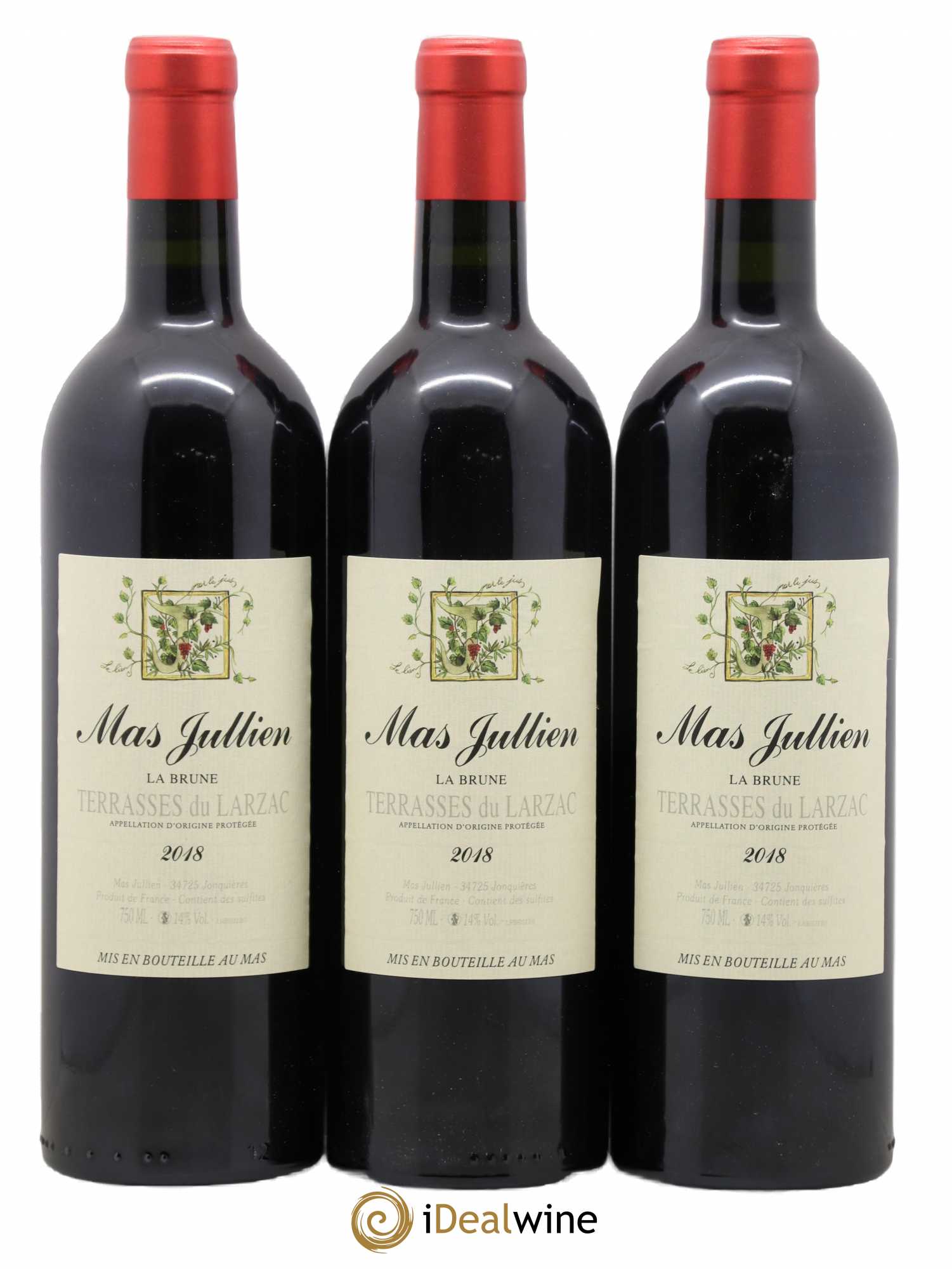 Terrasses du Larzac Mas Jullien La Brune Olivier Jullien 2018 - Lot de 3 bouteilles - 0