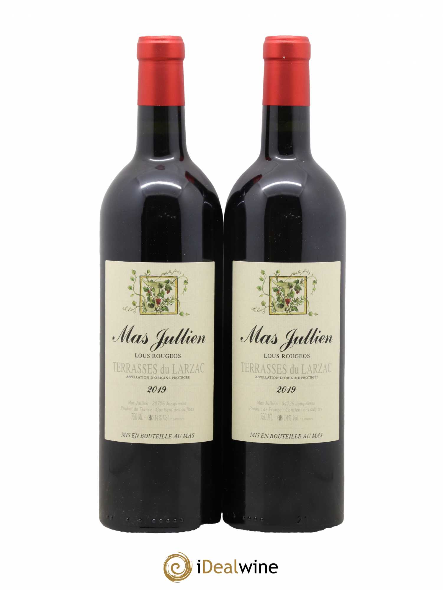 Terrasses du Larzac Mas Jullien Lous Rougeos Olivier Jullien 2019 - Lot de 2 bouteilles - 0