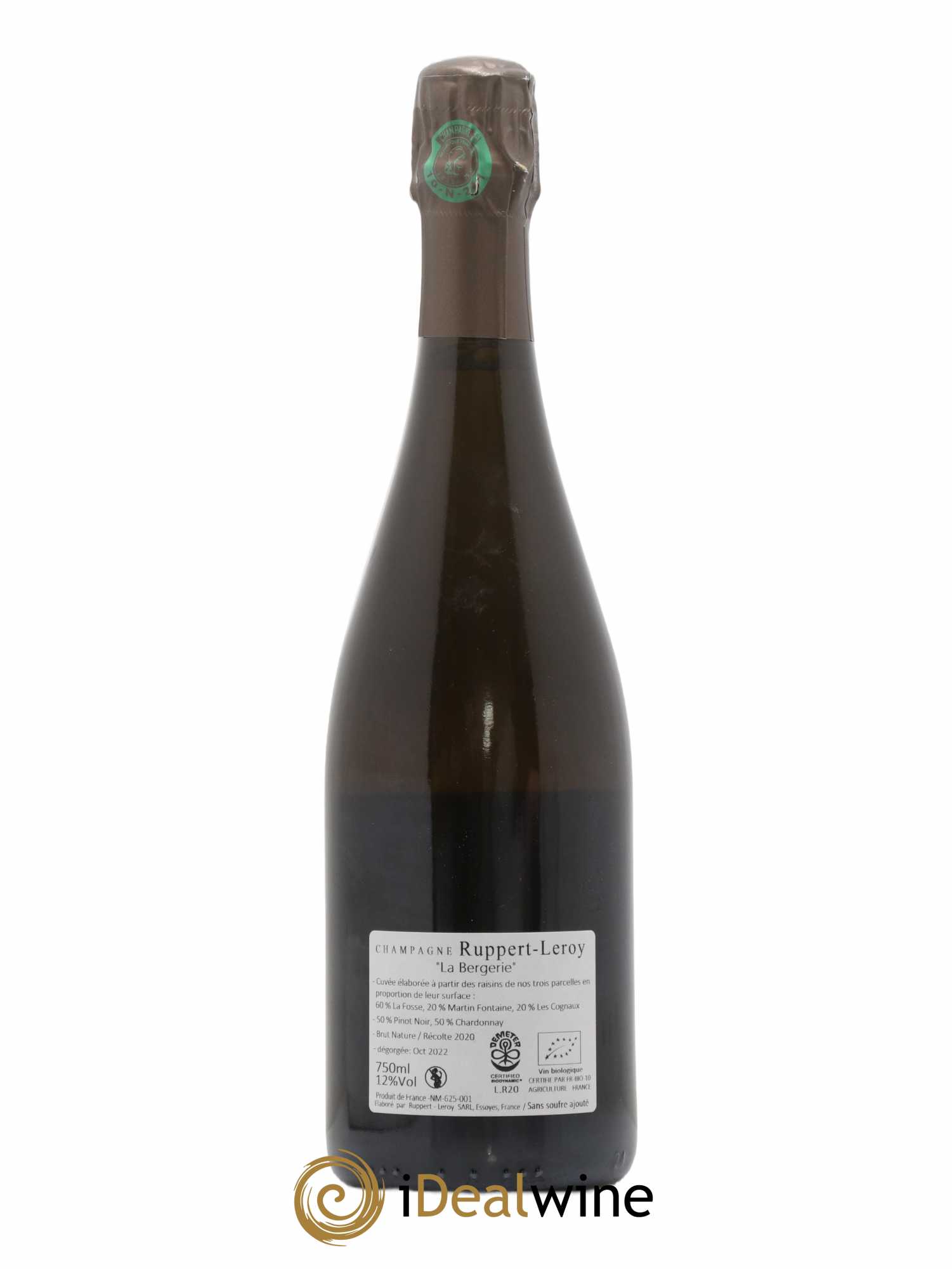 Champagne La Bergerie Ruppert-Leroy 2020 - Lot de 1 bouteille - 1