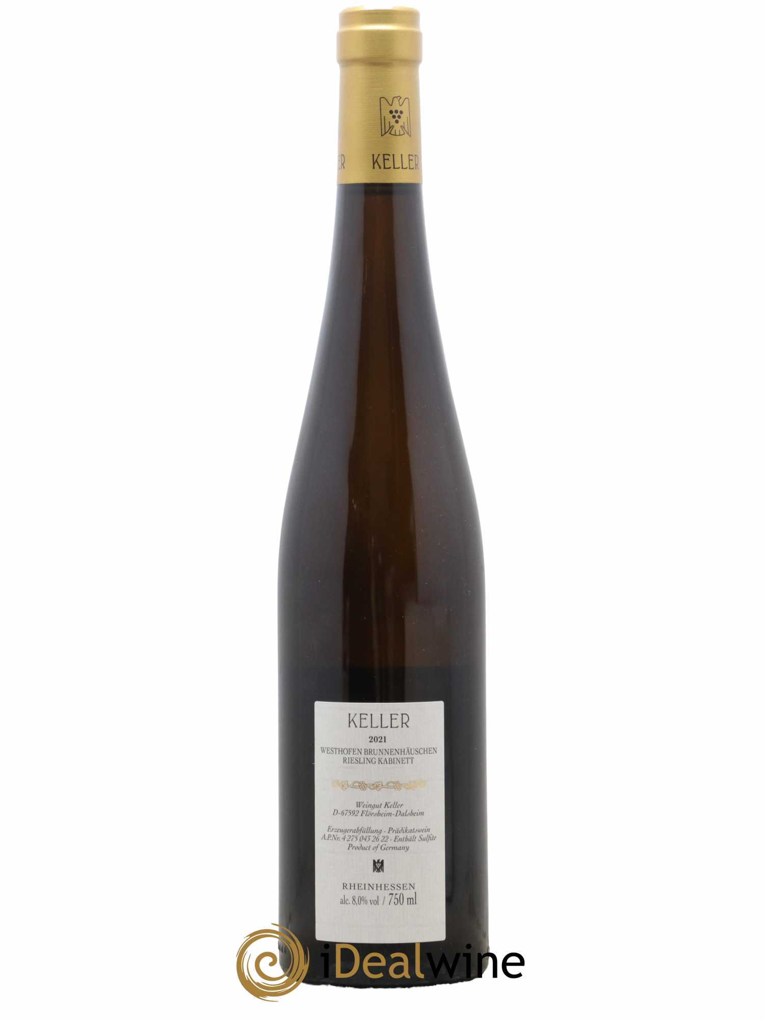 Allemagne Rheinhessen Abts Erde Westhofen Brunnenhäuschen Riesling Kabinett Keller 2021 - Lot of 1 bottle - 1