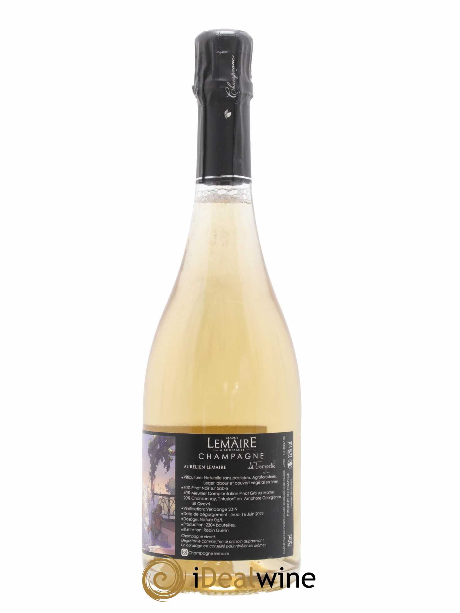 Champagne La Trempette Maison Aurélien Lemaire 2019 - Lot de 1 bouteille - 1