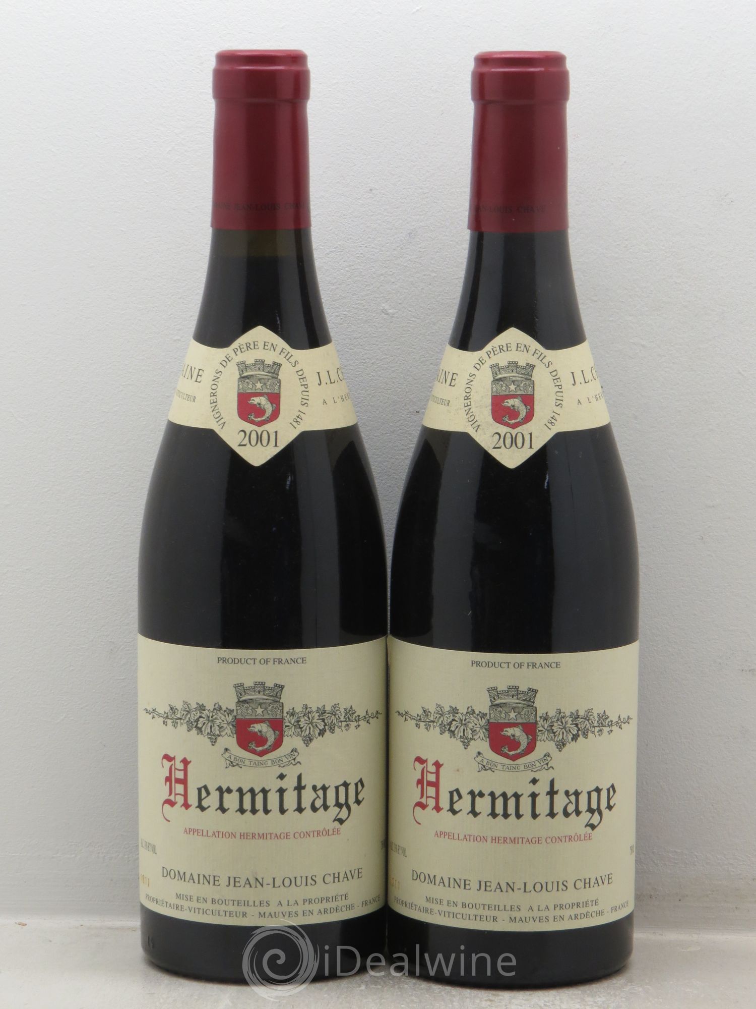 Hermitage Jean-Louis Chave 2001 - Lot de 2 bouteilles - 0