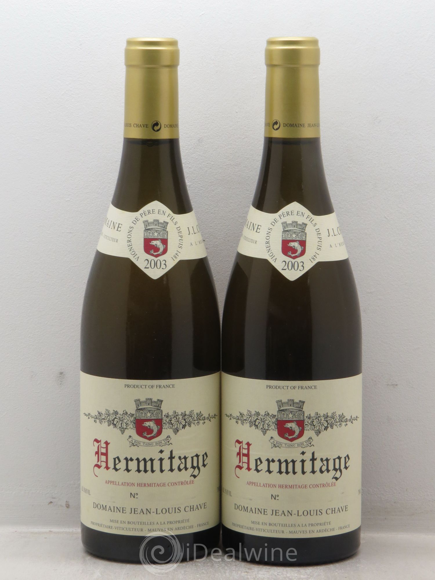 Hermitage Jean-Louis Chave 2003 - Lot de 2 bouteilles - 0