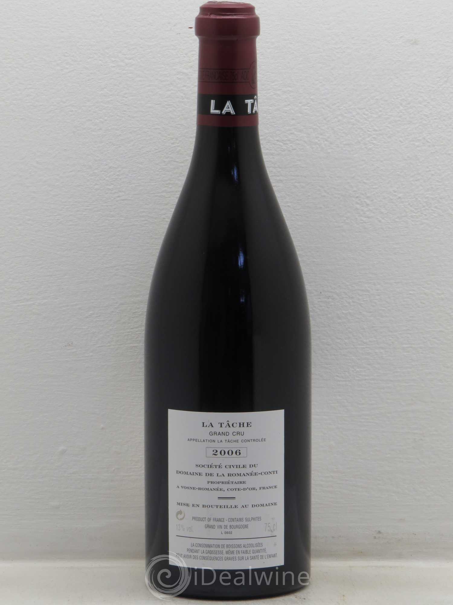 La Tâche Grand Cru Domaine de la Romanée-Conti 2006 - Lot de 1 bouteille - 1