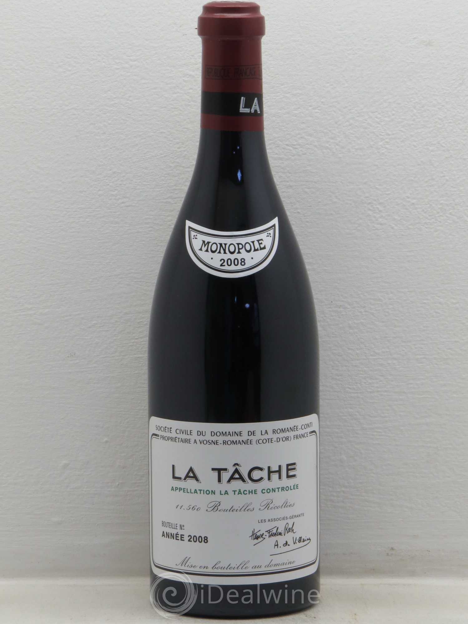 La Tâche Grand Cru Domaine de la Romanée-Conti 2008 - Lot de 1 bouteille - 0