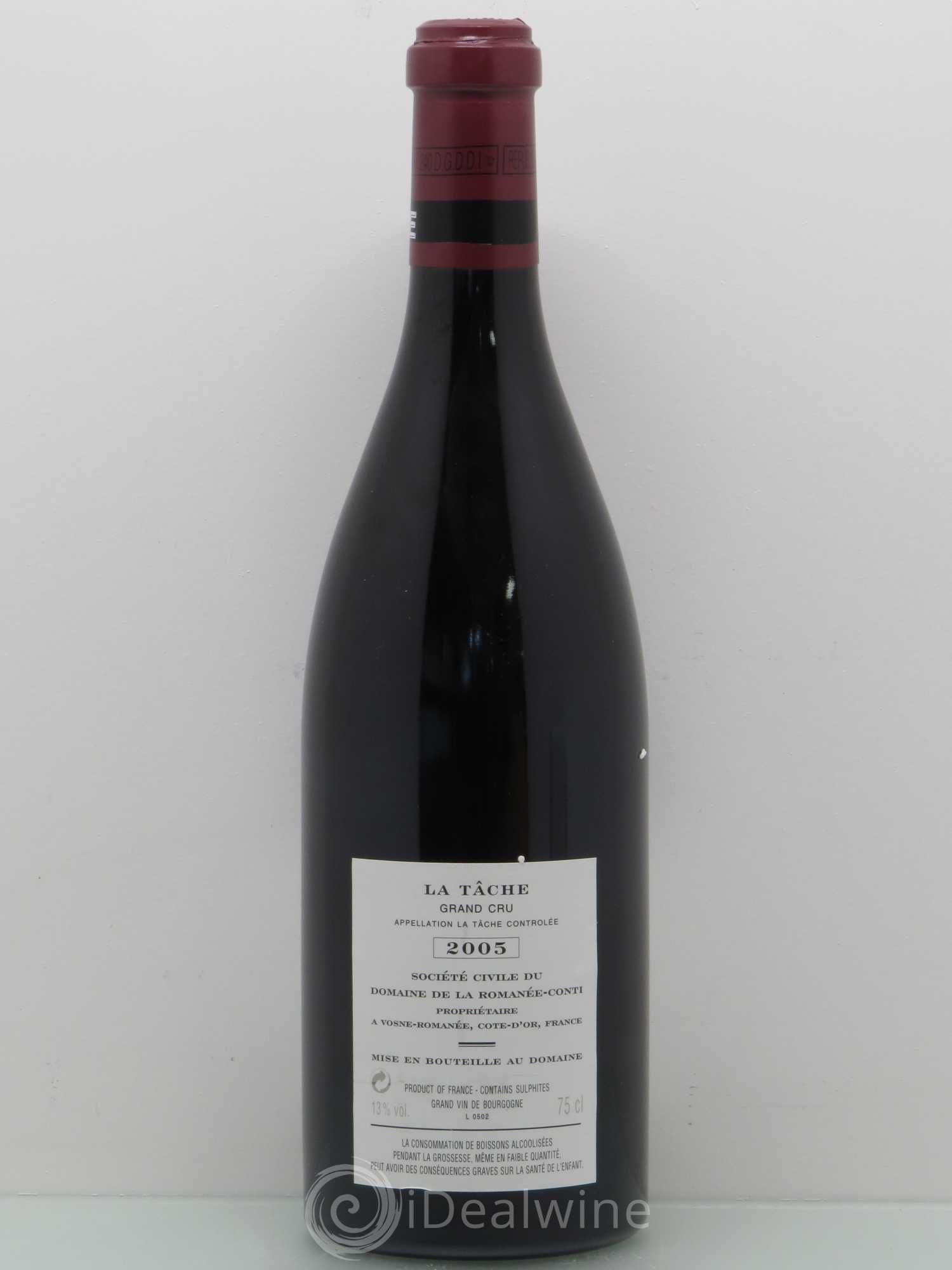 La Tâche Grand Cru Domaine de la Romanée-Conti 2005 - Lot de 1 bouteille - 1