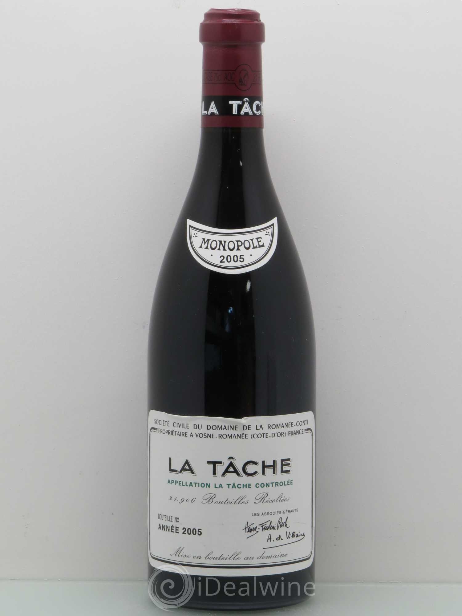 La Tâche Grand Cru Domaine de la Romanée-Conti 2005 - Lot de 1 bouteille - 0