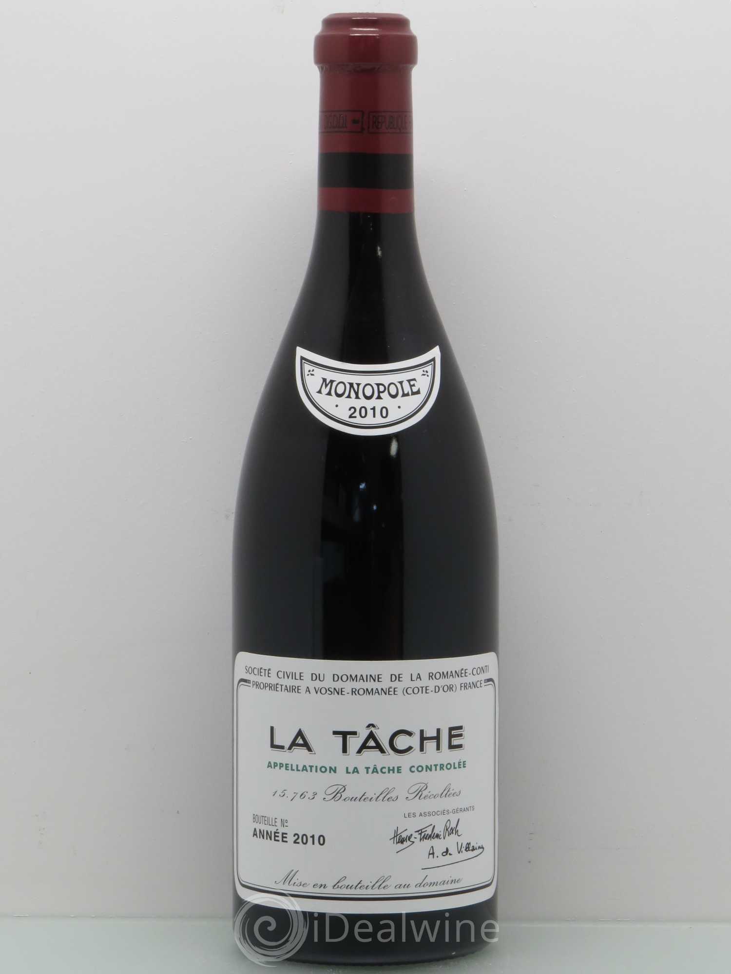 La Tâche Grand Cru Domaine de la Romanée-Conti 2010 - Lot de 1 bouteille - 0