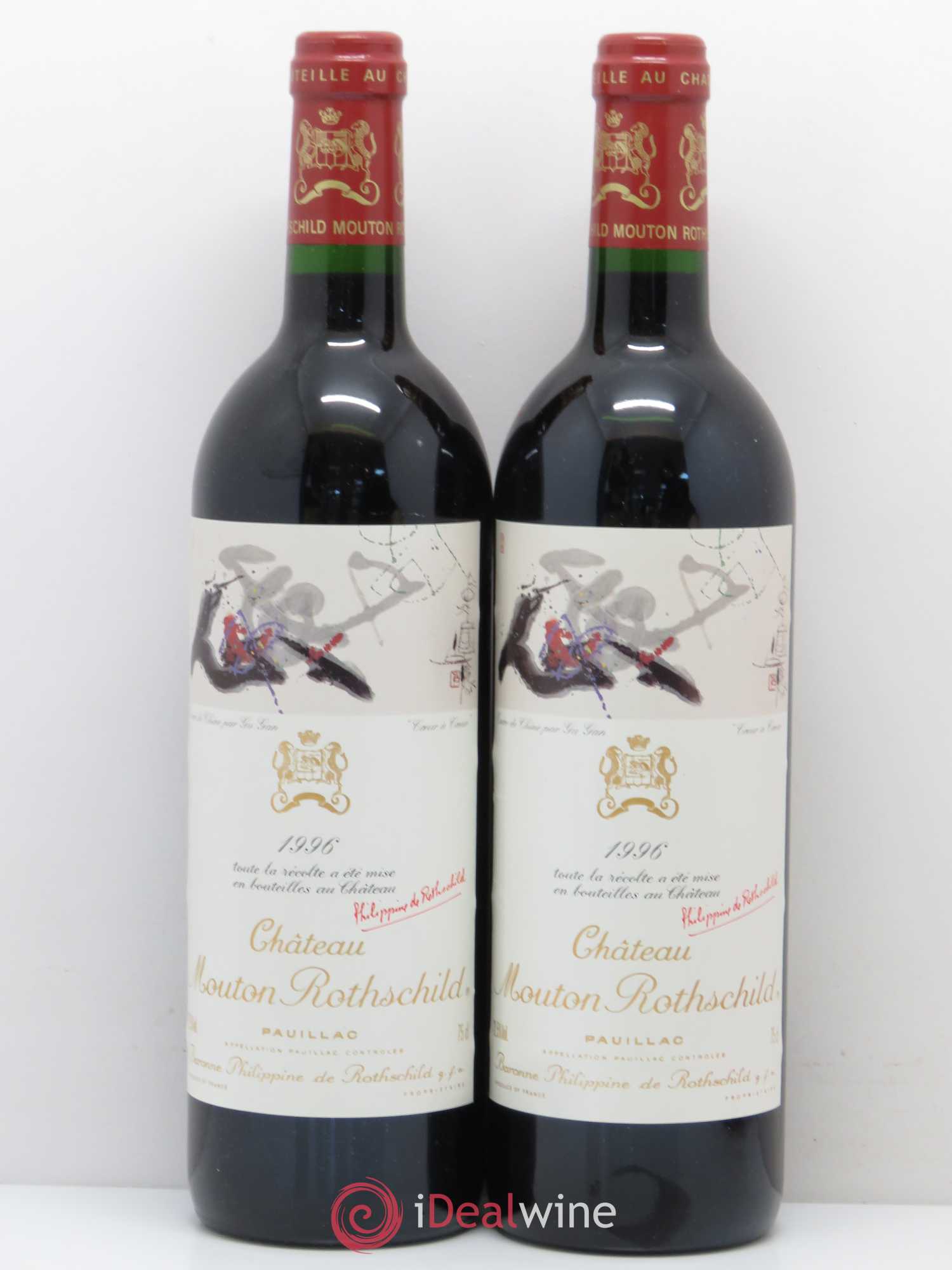 Château Mouton Rothschild 1er Grand Cru Classé 1996 - Lot de 2 bouteilles - 0