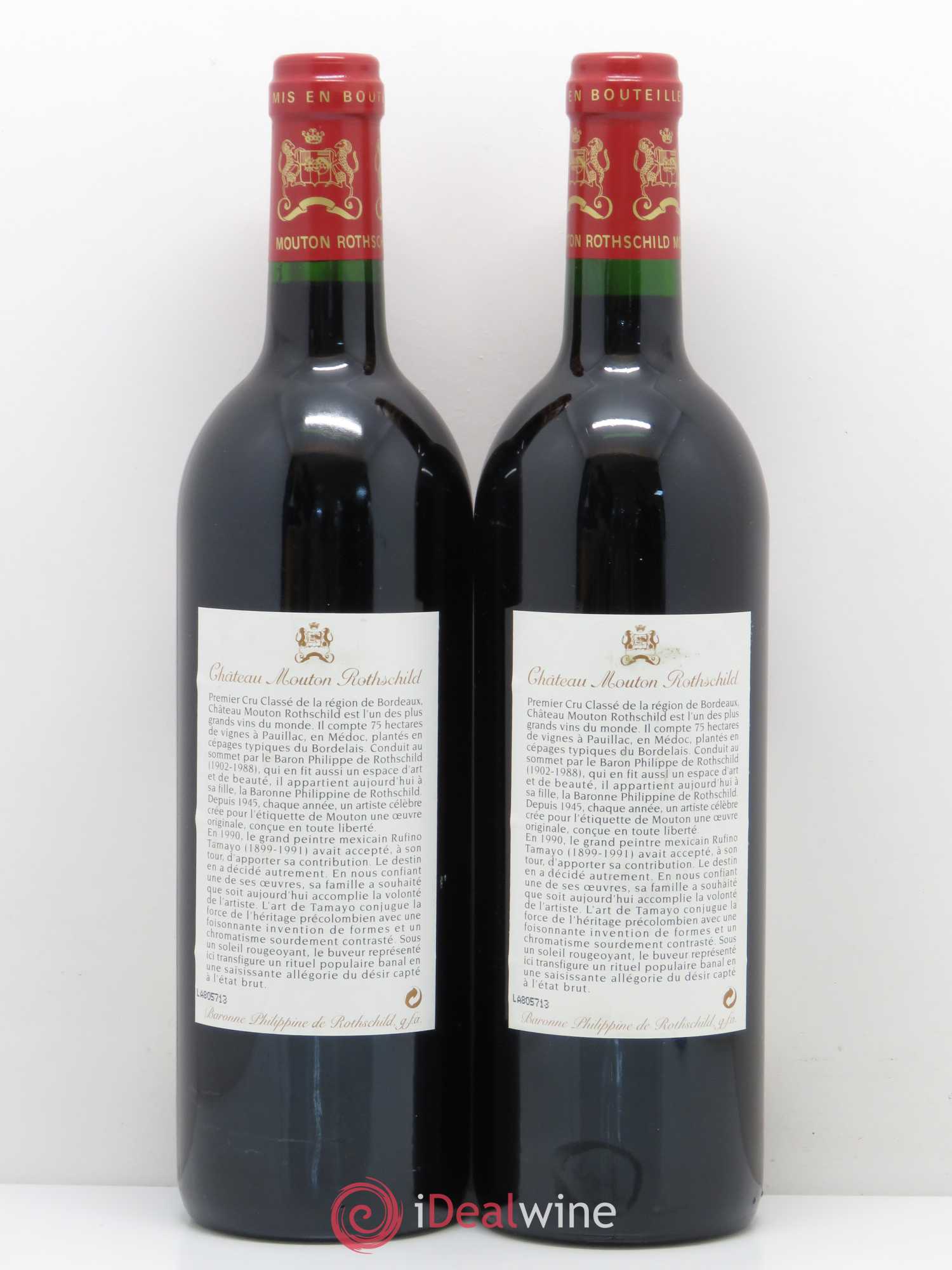 Château Mouton Rothschild 1er Grand Cru Classé 1998 - Lot de 2 bouteilles - 1