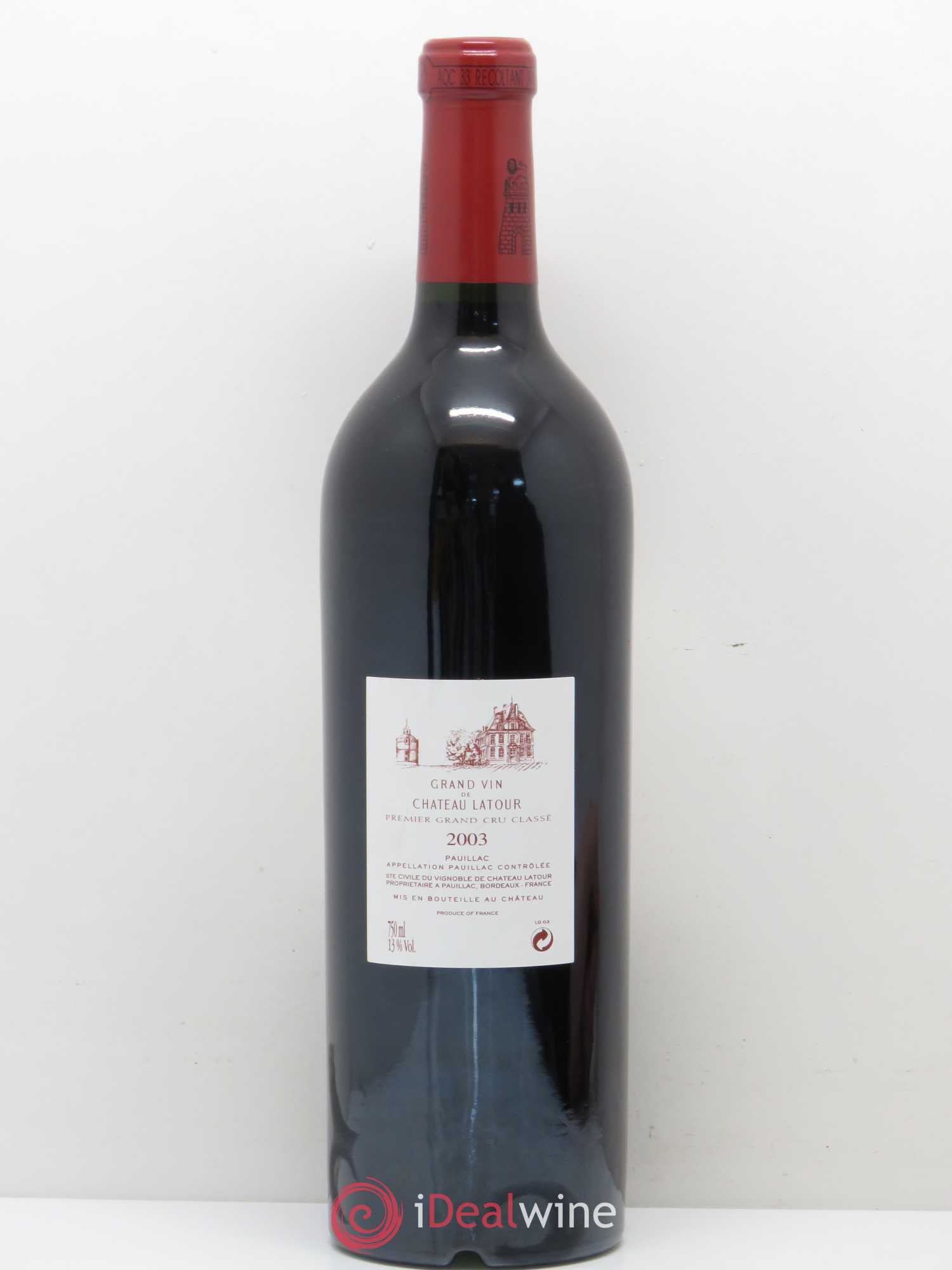 Château Latour 1er Grand Cru Classé 2003 - Lot de 1 bouteille - 1