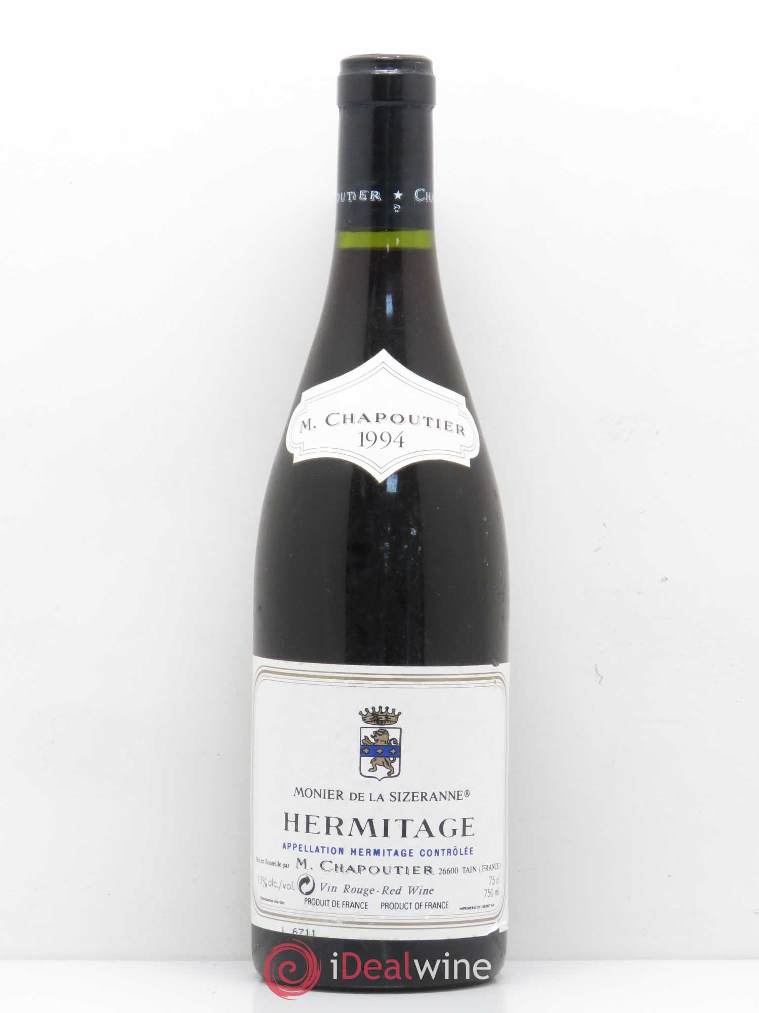 Hermitage Monier de La Sizeranne Chapoutier 1994 - Lot de 1 bouteille - 0