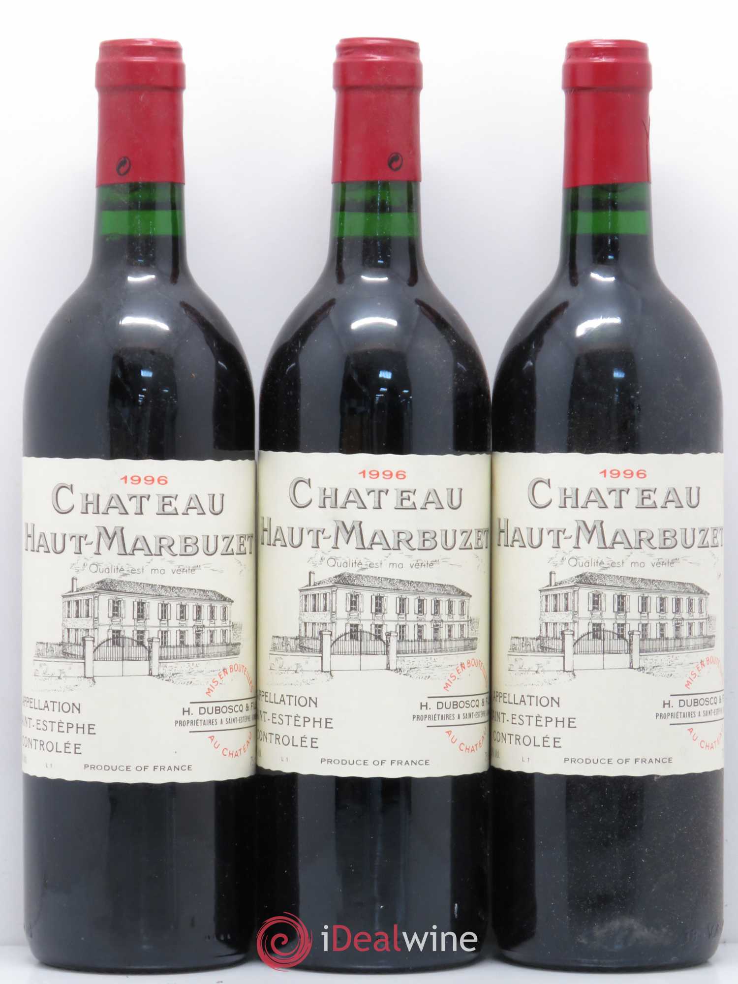Château Haut Marbuzet 1996 - Lot de 6 bouteilles - 1