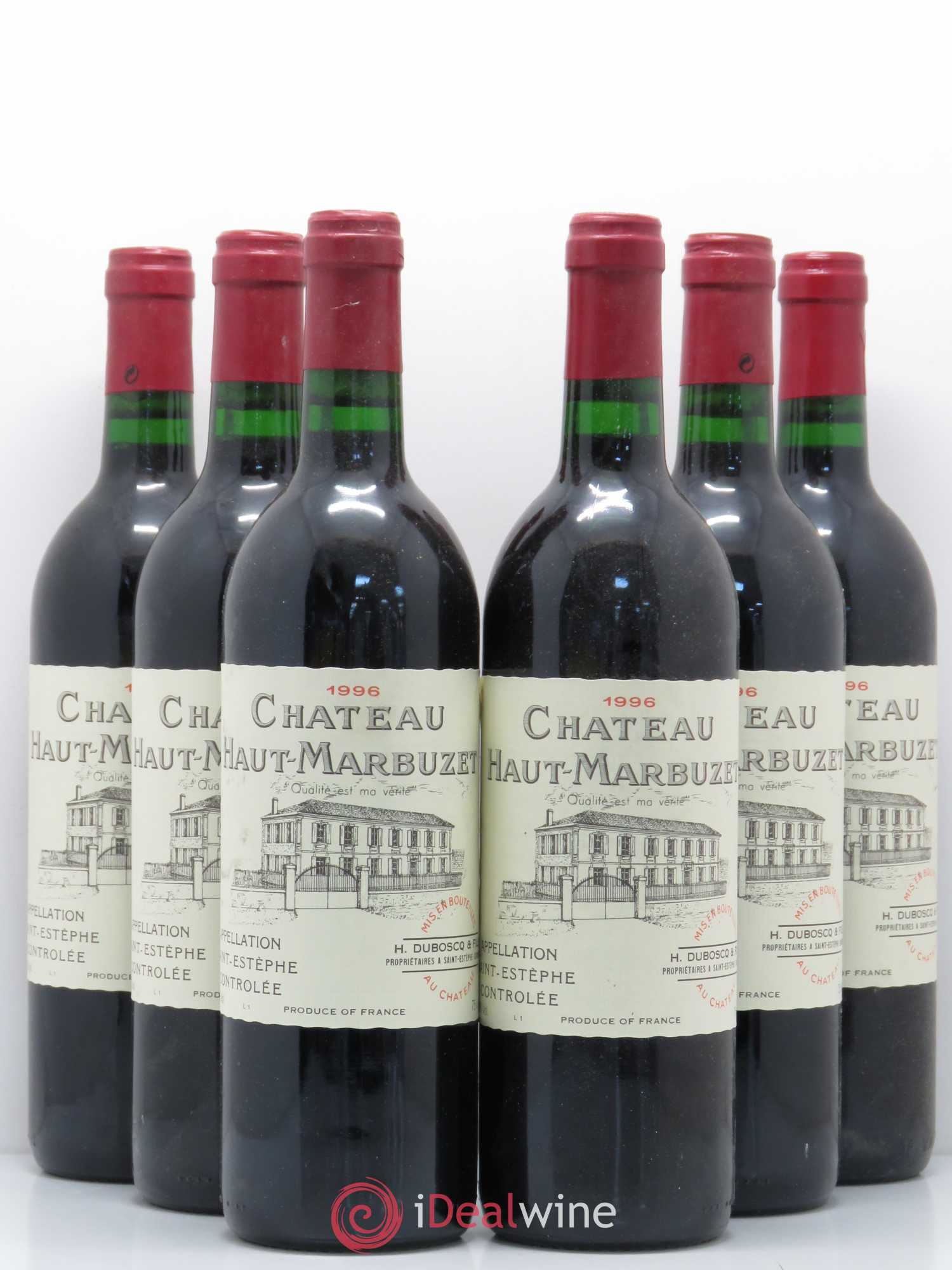 Château Haut Marbuzet 1996 - Lot de 6 bouteilles - 0