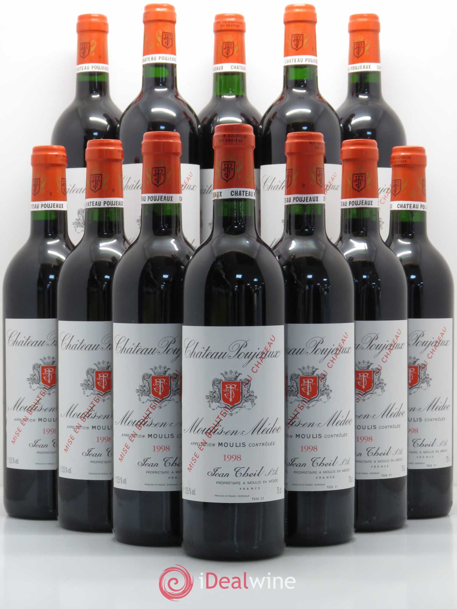 Château Poujeaux 1998 - Lot de 12 bouteilles - 0