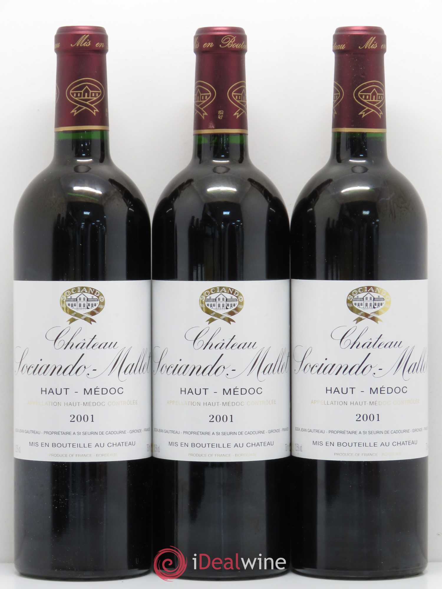 Château Sociando Mallet 2001 - Lot de 12 bouteilles - 1