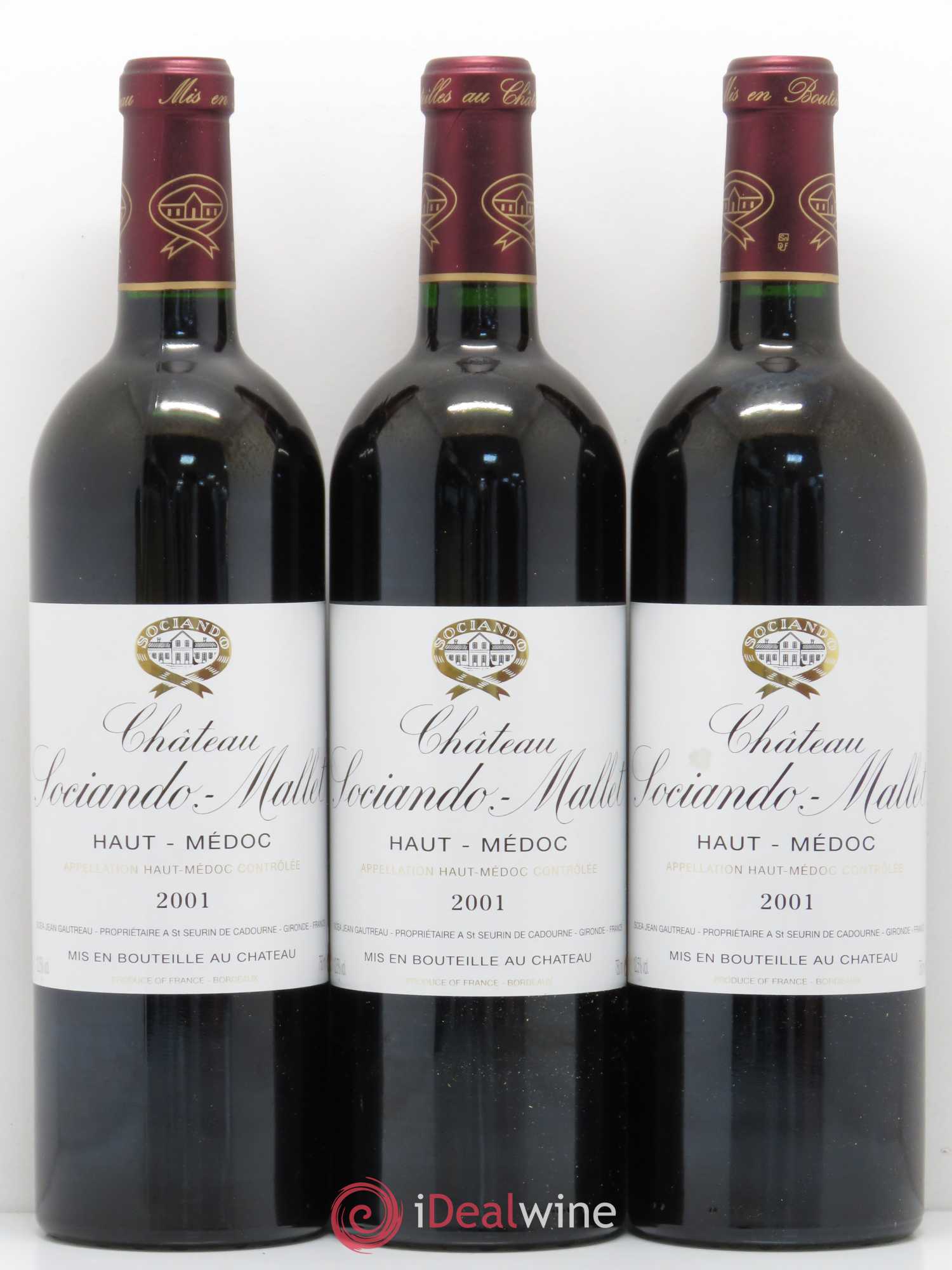 Château Sociando Mallet 2001 - Lot de 12 bouteilles - 2