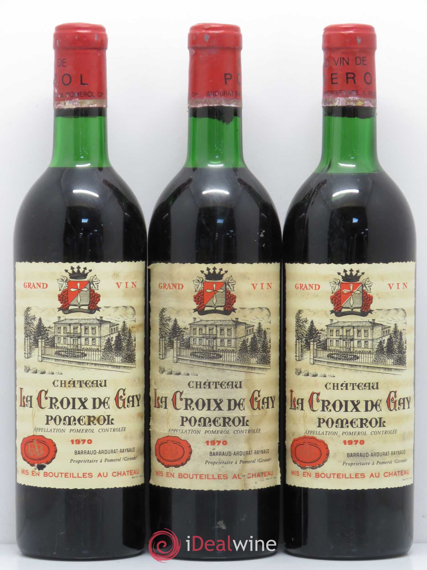Château la Croix de Gay 1970 - Lot de 3 bouteilles - 0