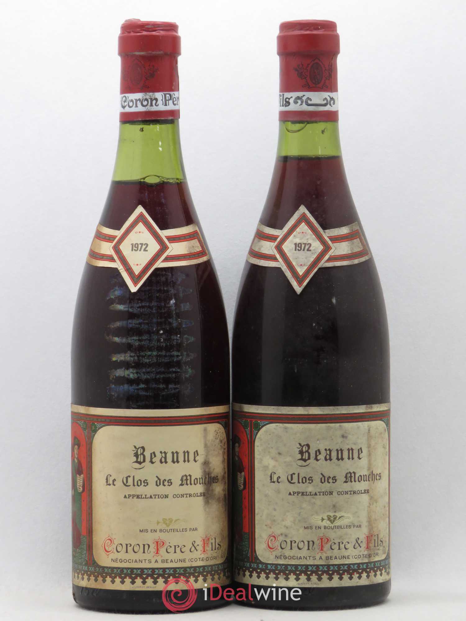 Beaune 1er Cru Clos des Mouches Coron et Fils (sans prix de réserve) 1972 - Posten von 2 Flaschen - 0