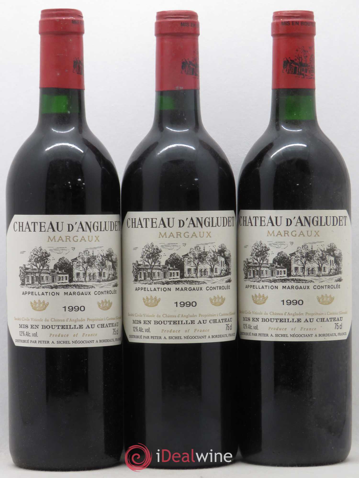 Château d' Angludet Cru Bourgeois 1990 - Lot de 3 bouteilles - 0