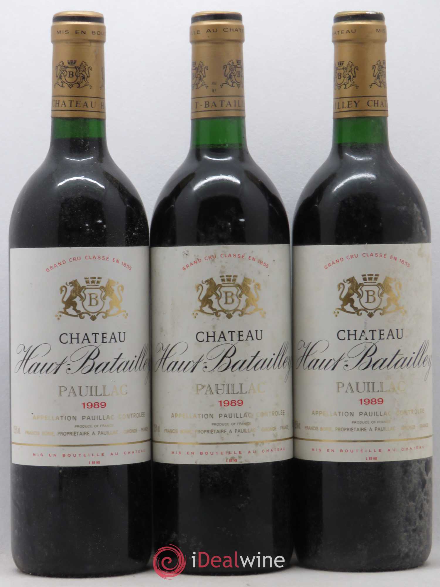 Château Haut Batailley 5ème Grand Cru Classé 1989 - Lot de 3 bouteilles - 0