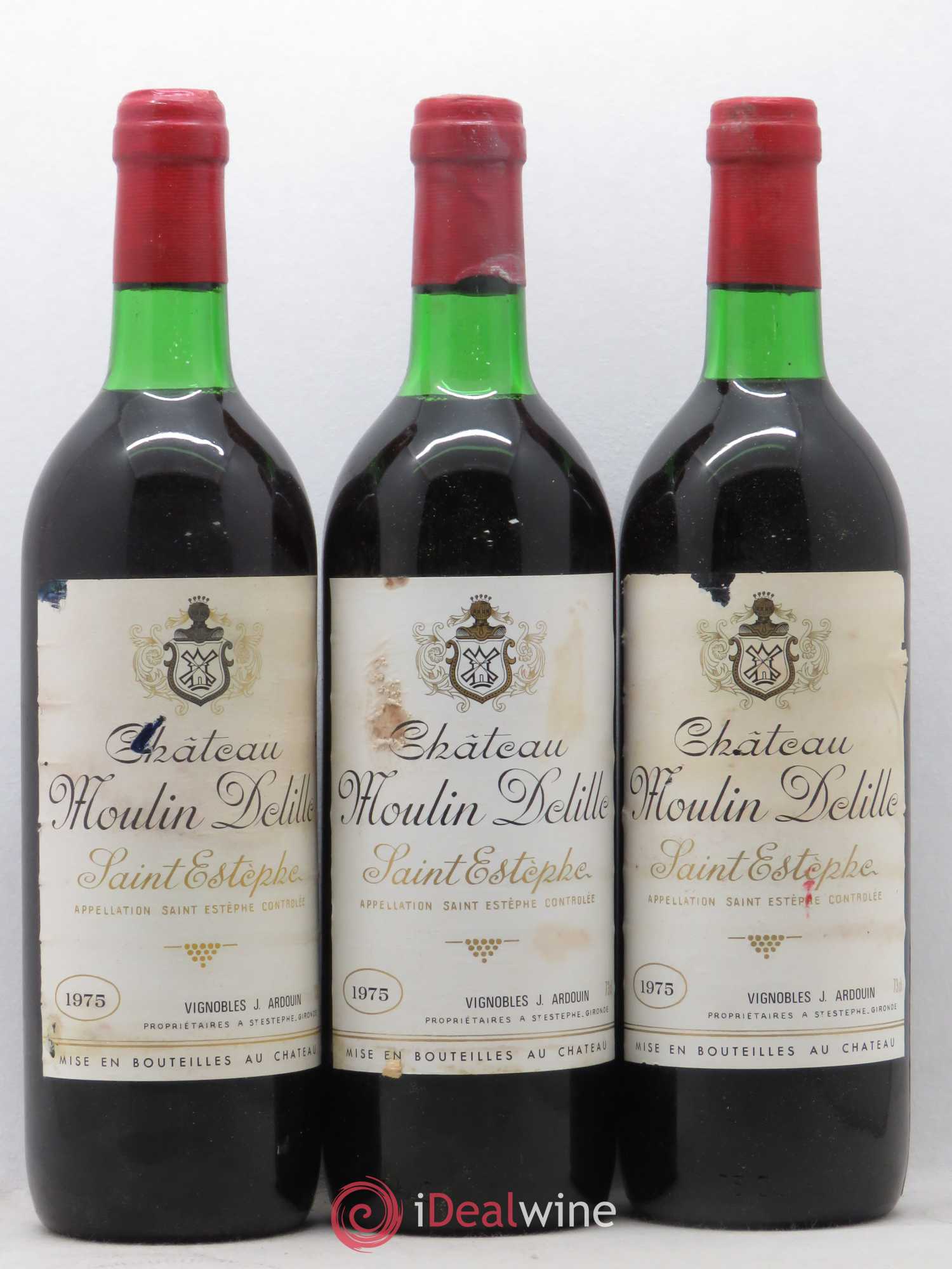 Saint-Estèphe Moulin Delille 1975 - Lot de 6 bouteilles - 1