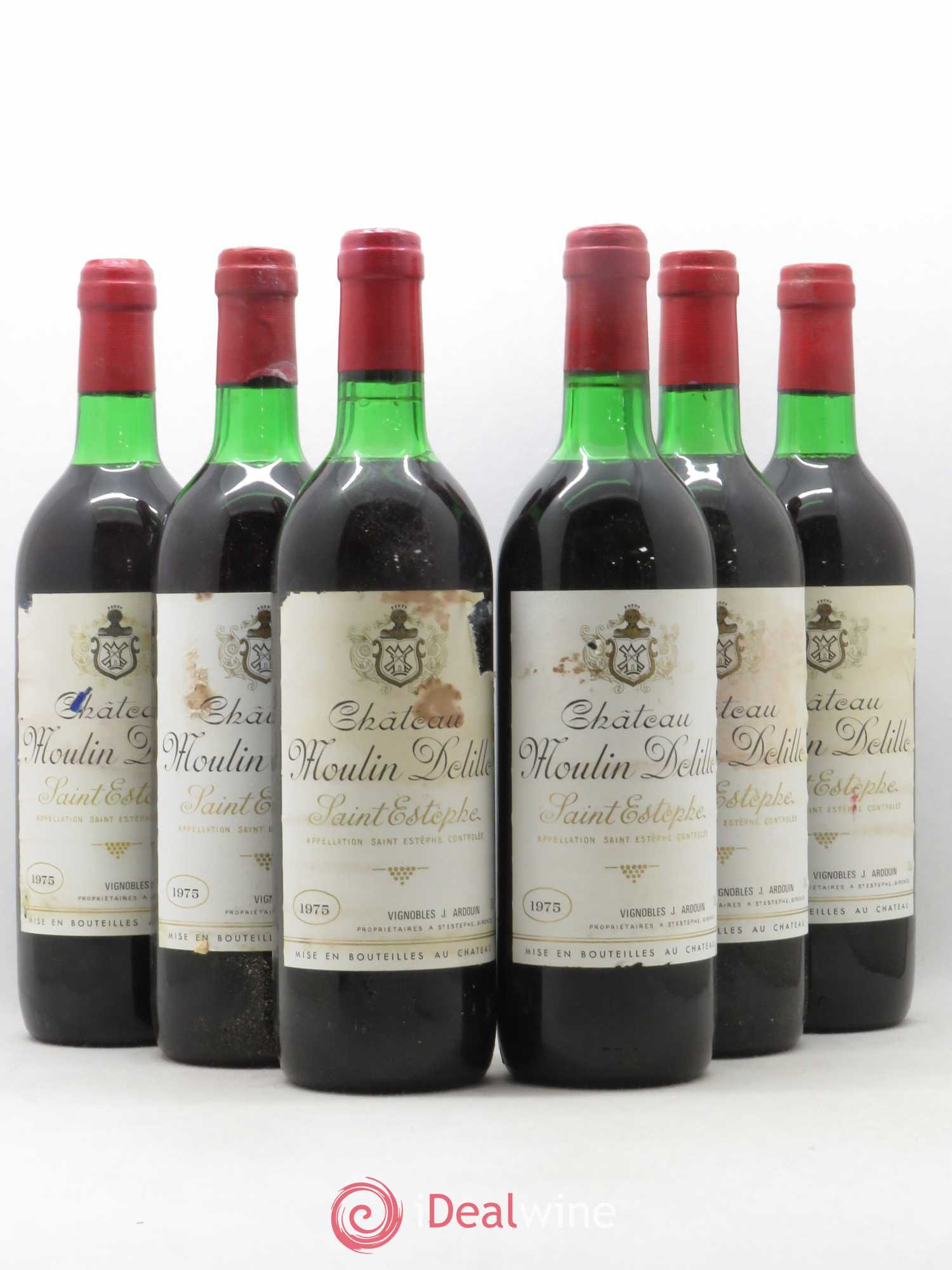 Saint-Estèphe Moulin Delille 1975 - Lot de 6 bouteilles - 0