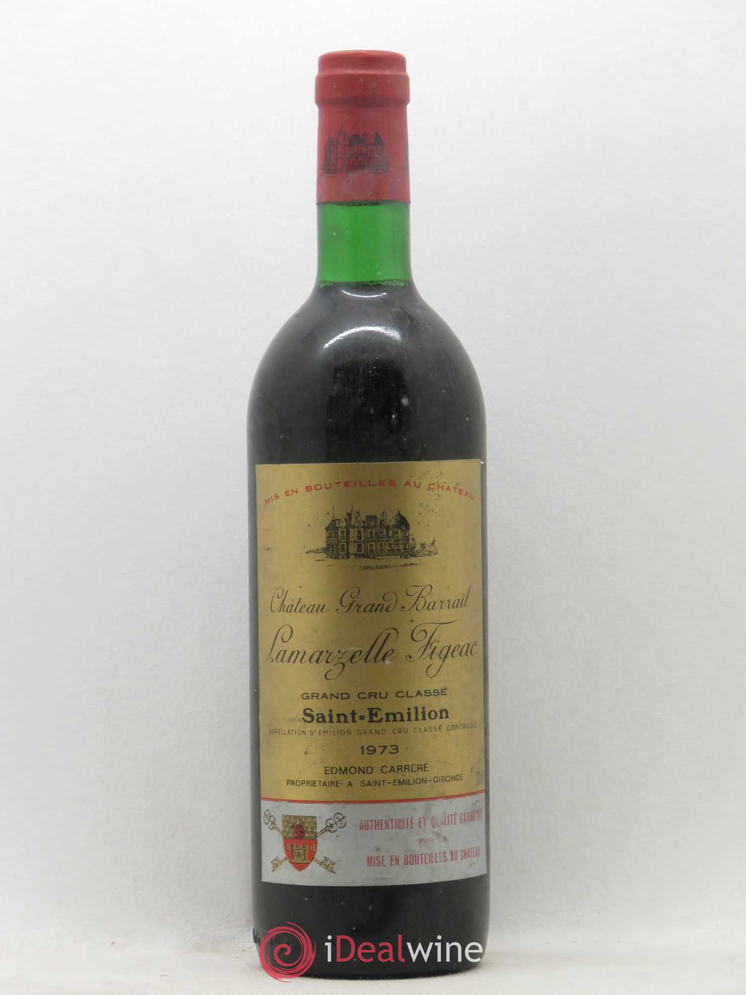 Château Grand Barrail Lamarzelle Figeac Grand Cru Classé 1973 - Lot de 1 bouteille - 0