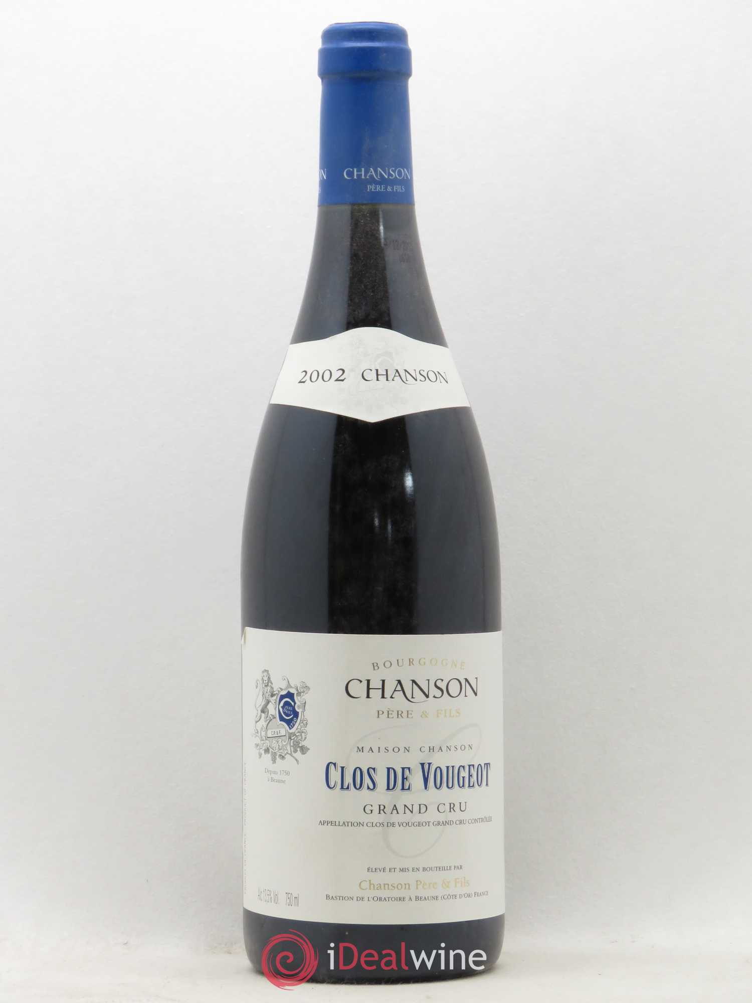 Clos de Vougeot Grand Cru Chanson Pere & Fils 2002 - Lot de 1 bouteille - 0