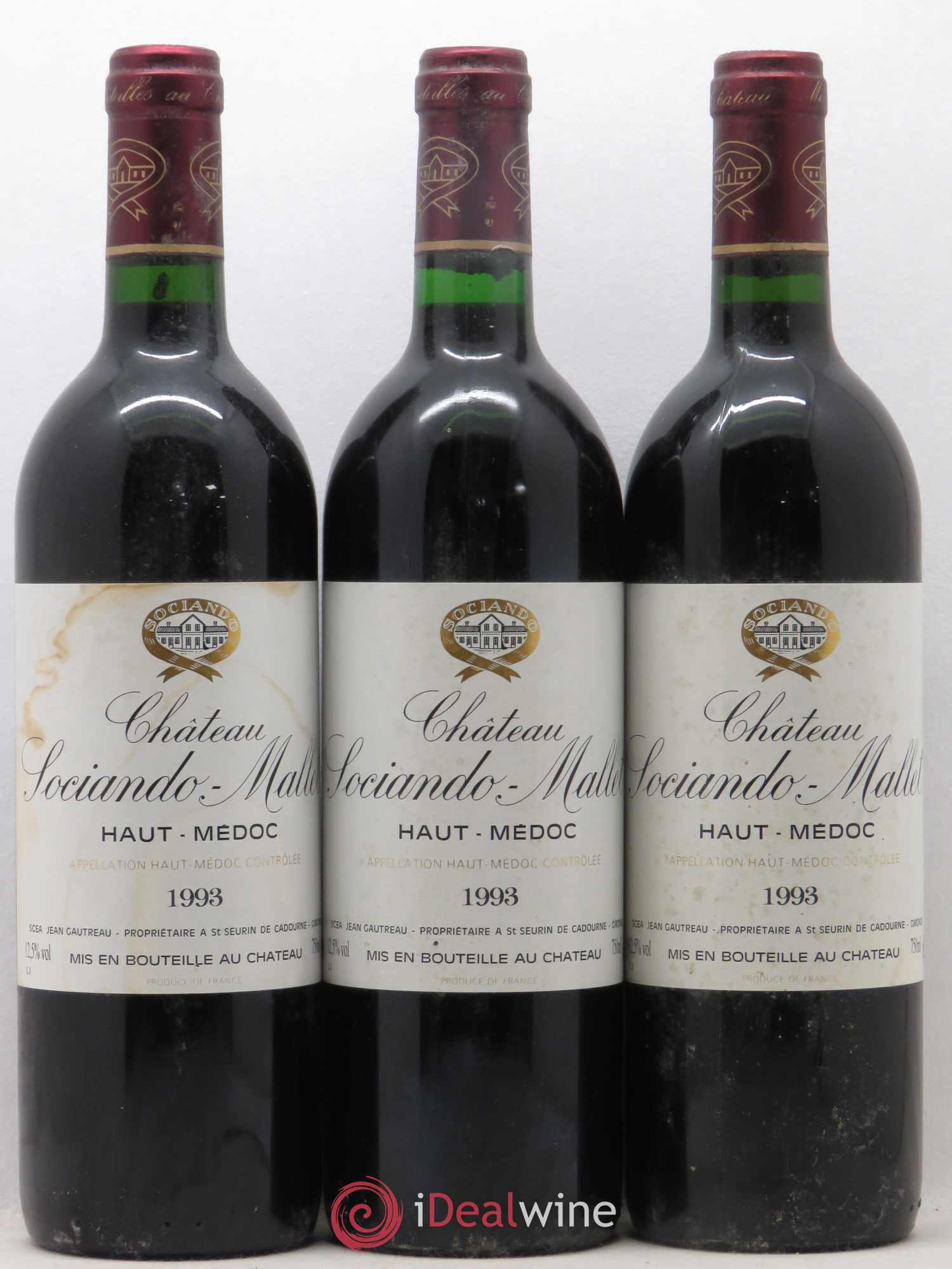 Château Sociando Mallet 1993 - Lot de 6 bouteilles - 2