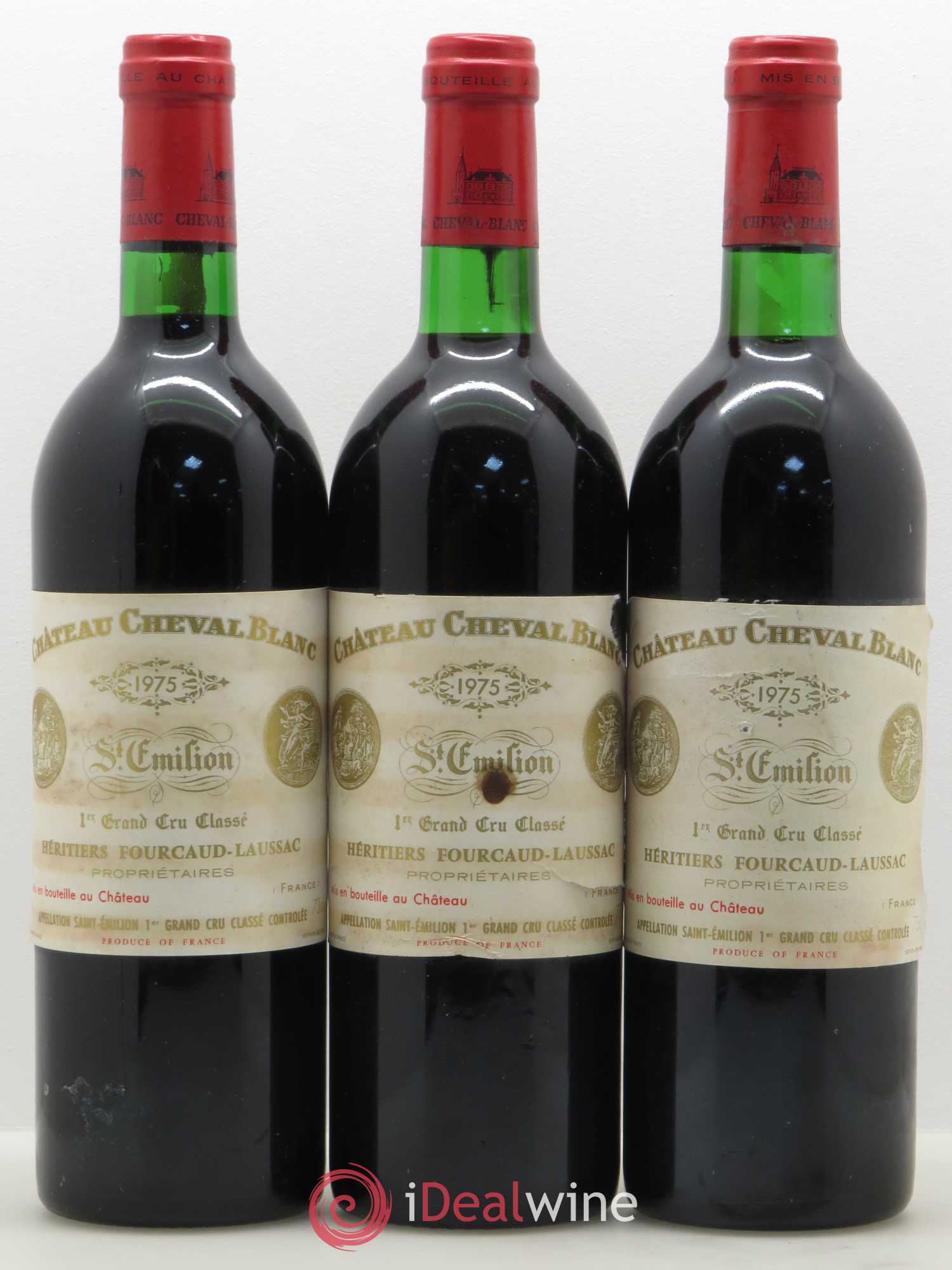 Château Cheval Blanc 1er Grand Cru Classé A 1975 - Lot de 3 bouteilles - 0
