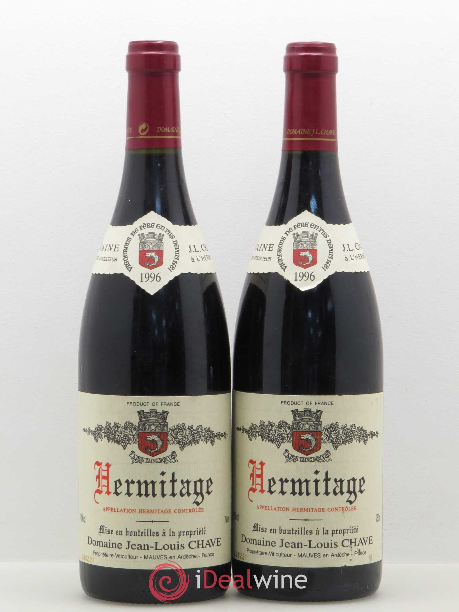 Hermitage Jean-Louis Chave 1996 - Lot de 2 bouteilles - 0