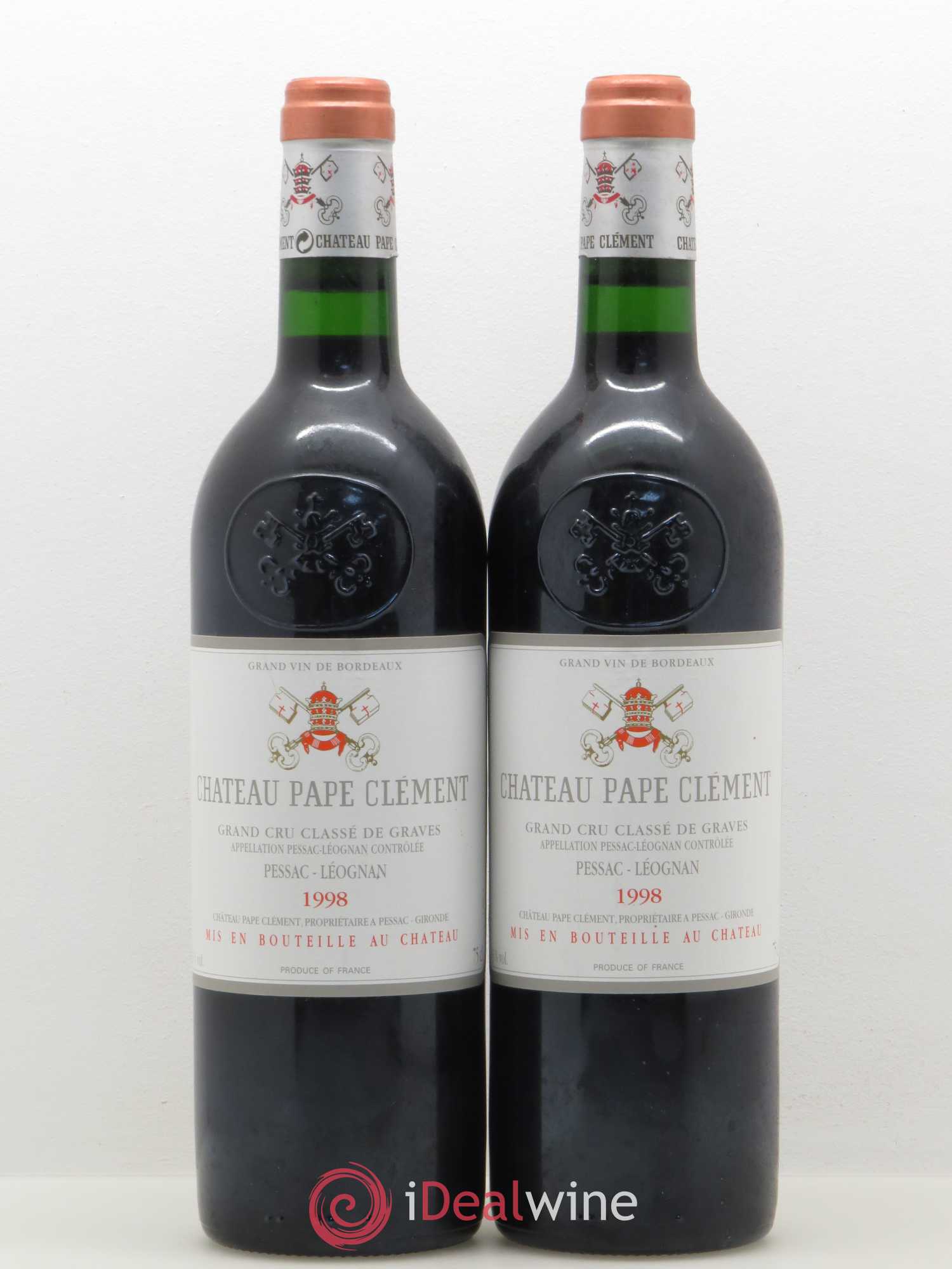 Château Pape Clément Cru Classé de Graves 1998 - Lot de 2 bouteilles - 0
