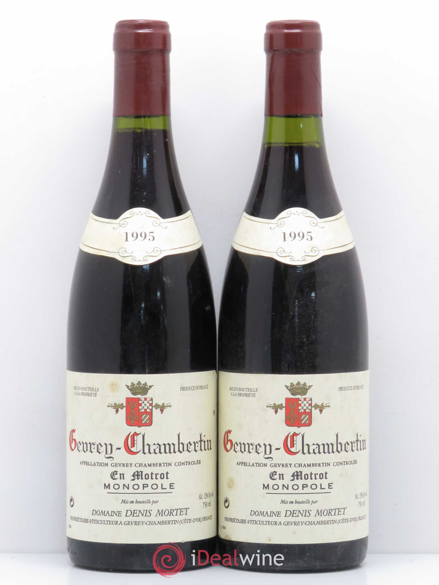 Gevrey-Chambertin En Motrot Denis Mortet (Domaine) 1995 - Lot de 2 bouteilles - 0