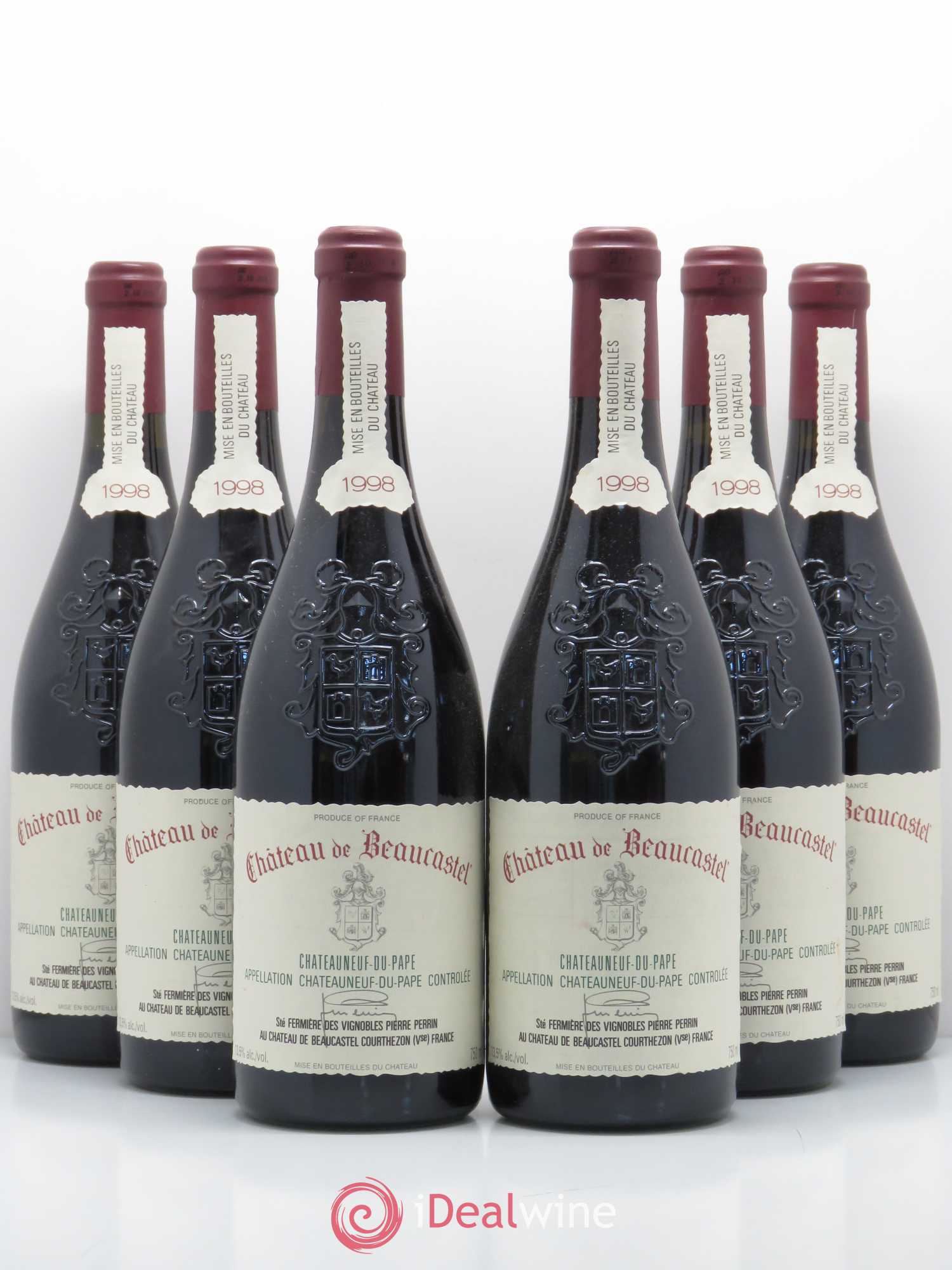 Châteauneuf-du-Pape Château de Beaucastel Famille Perrin 1998 - Lot de 6 bouteilles - 0