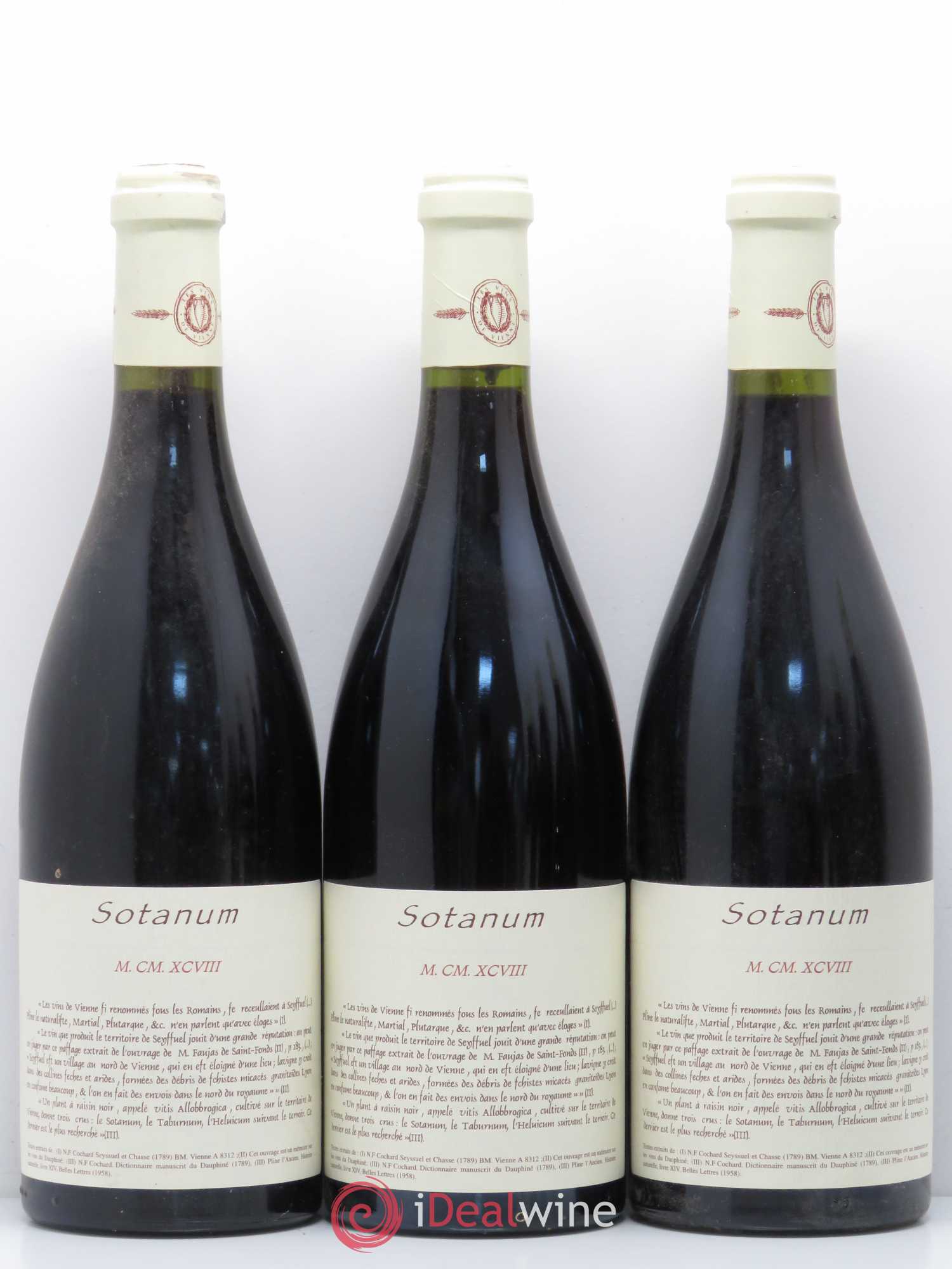 Rhône IGP Collines Rhodaniennes Sotanum Les Vins de Vienne 1998 - Posten von 6 Flaschen - 1