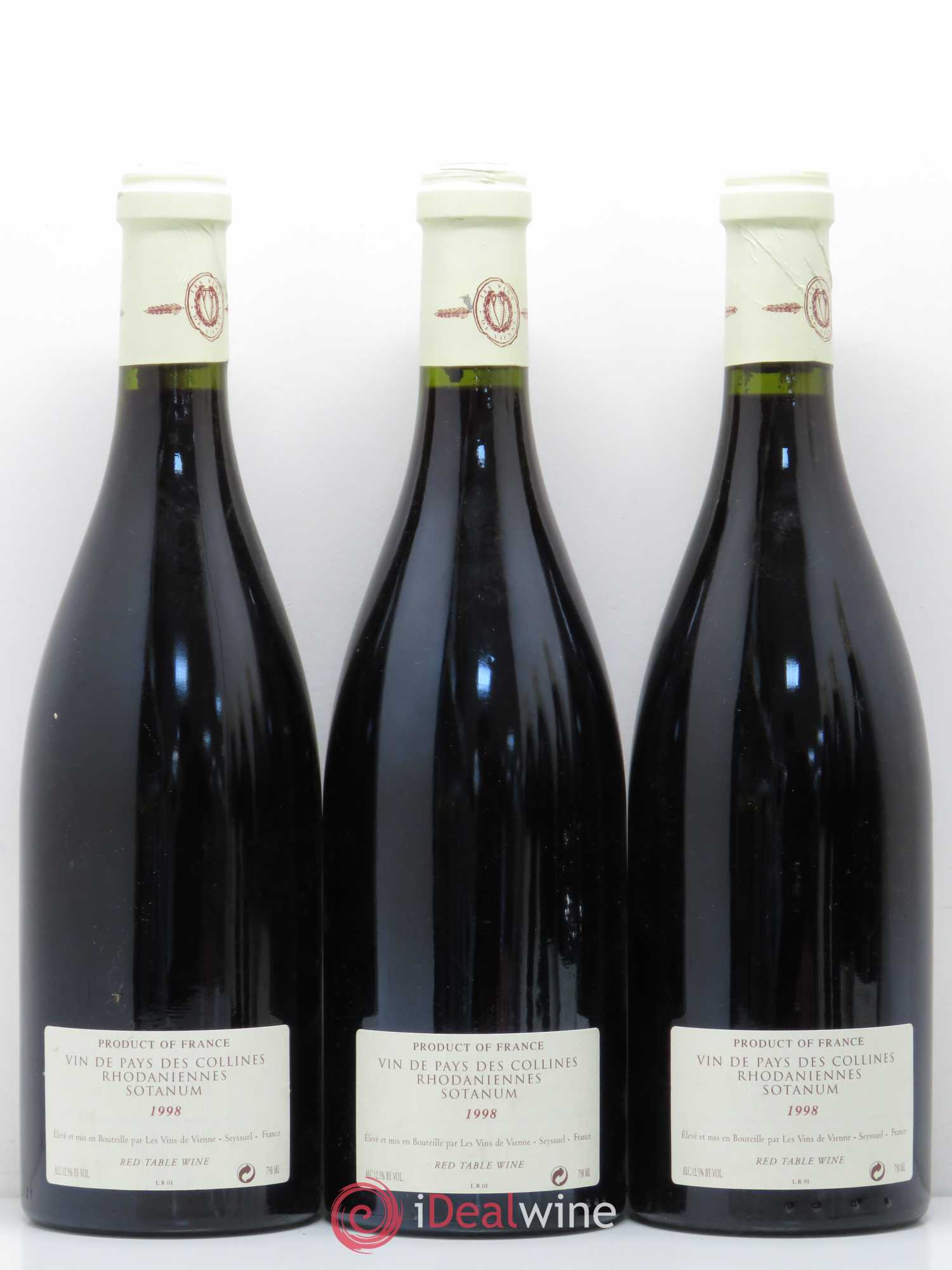 Rhône IGP Collines Rhodaniennes Sotanum Les Vins de Vienne 1998 - Posten von 6 Flaschen - 2