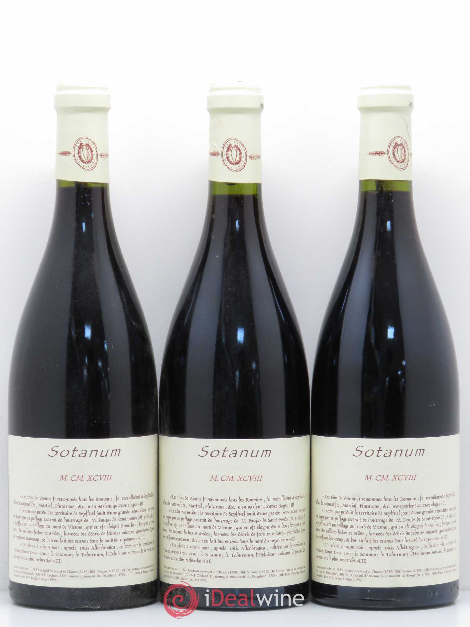 Rhône IGP Collines Rhodaniennes Sotanum Les Vins de Vienne 1998 - Posten von 6 Flaschen - 3