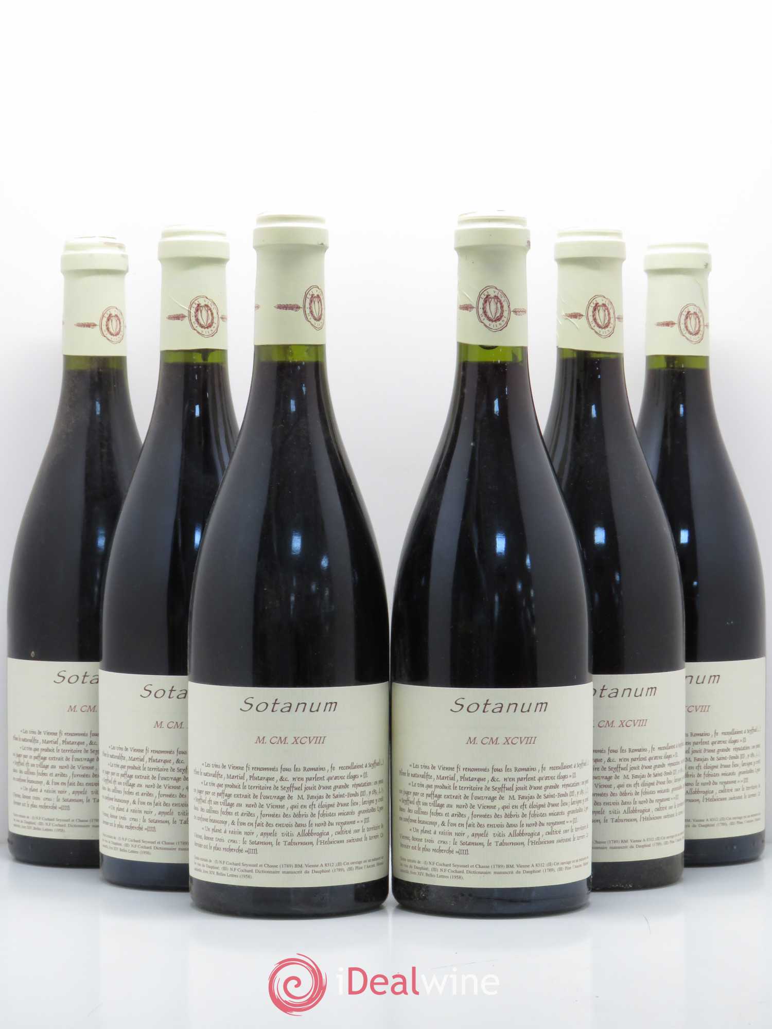 Rhône IGP Collines Rhodaniennes Sotanum Les Vins de Vienne 1998 - Posten von 6 Flaschen - 0