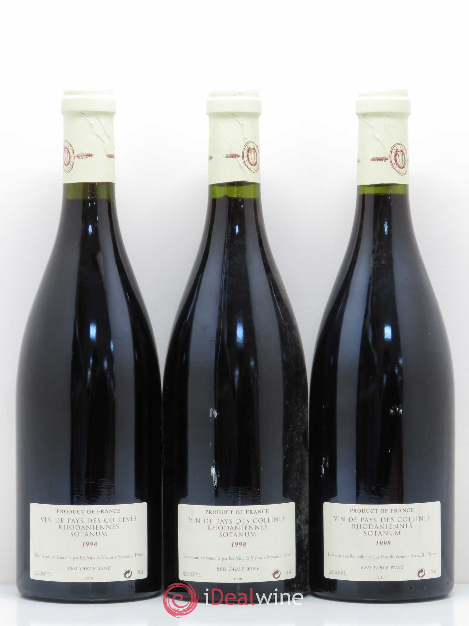 Rhône IGP Collines Rhodaniennes Sotanum Les Vins de Vienne 1998 - Posten von 3 Flaschen - 1