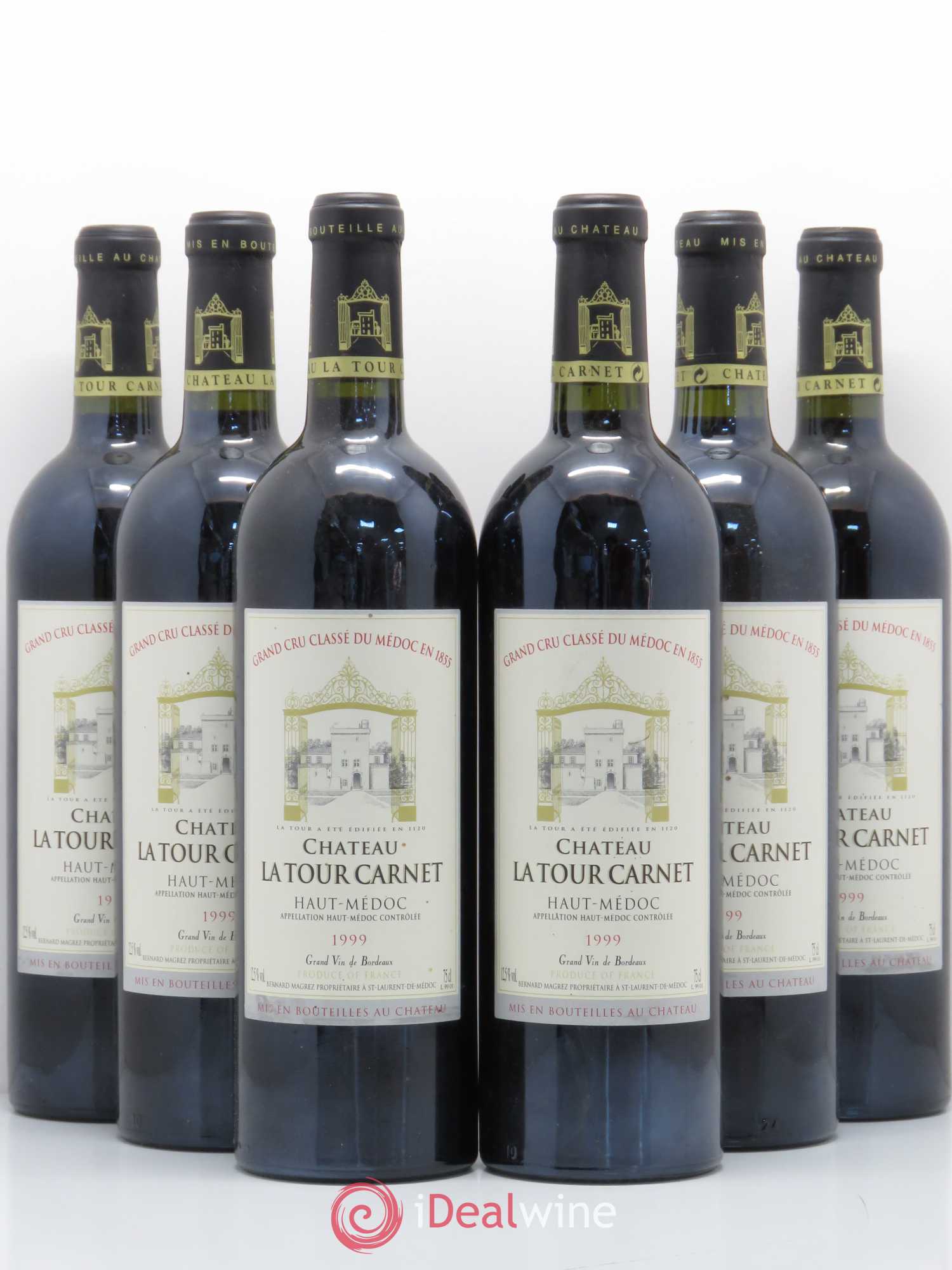 Château la Tour Carnet 4ème Grand Cru Classé 1999 - Lot de 6 bouteilles - 0