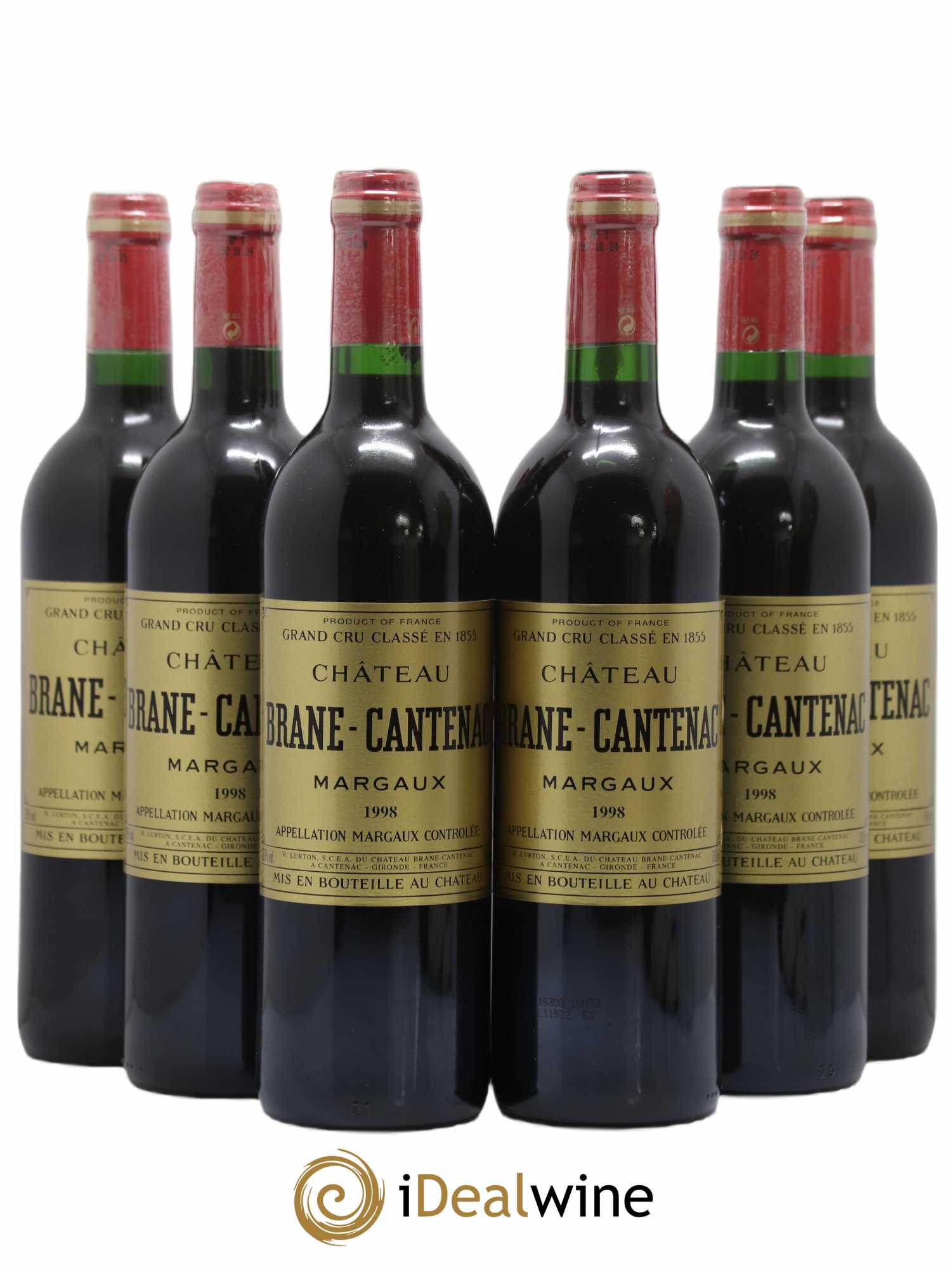 Château Brane Cantenac 2ème Grand Cru Classé 1998 - Lot de 6 bouteilles - 0