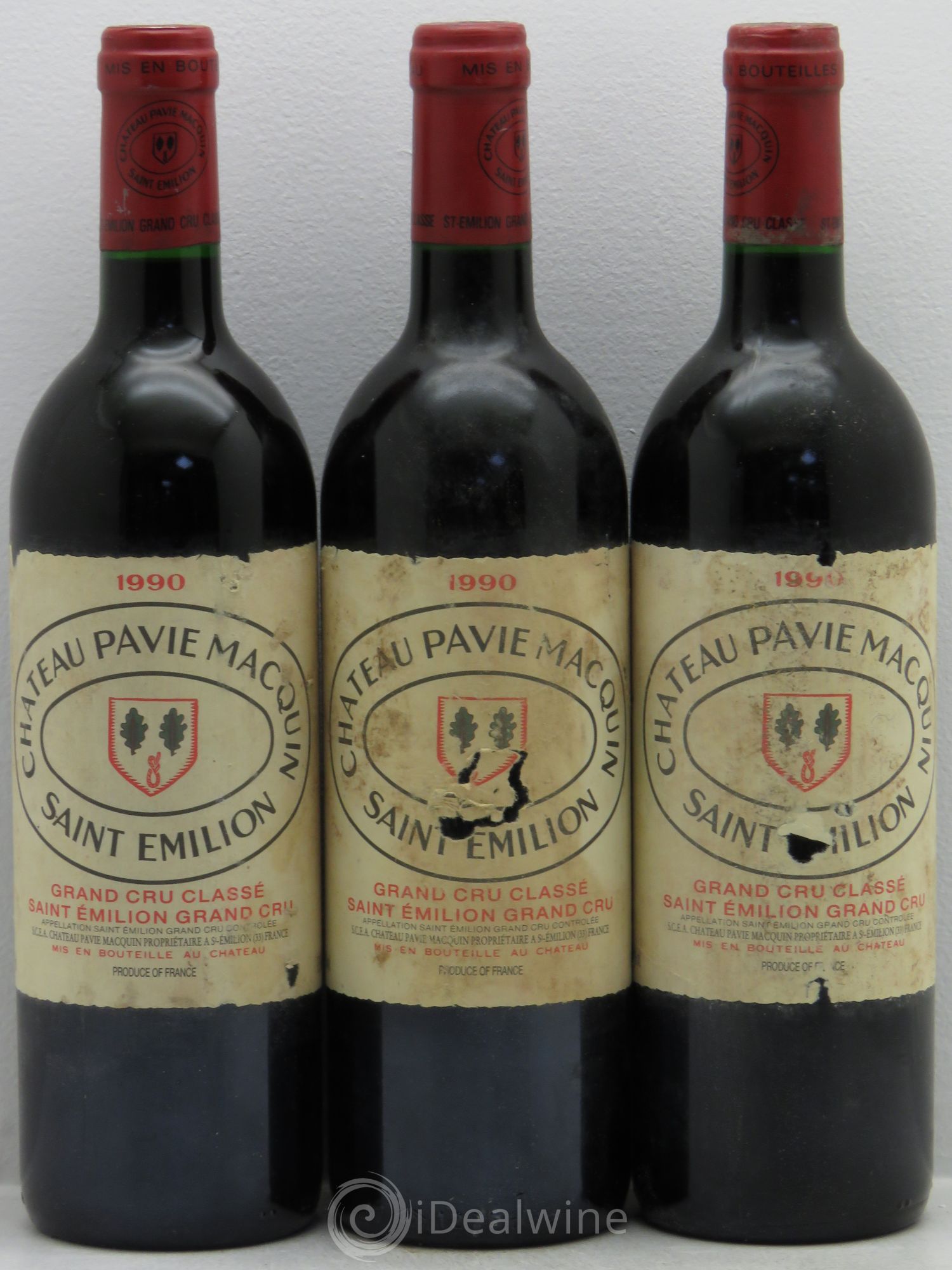 Château Pavie Macquin 1er Grand Cru Classé B 1990 - Lot de 3 bouteilles - 0