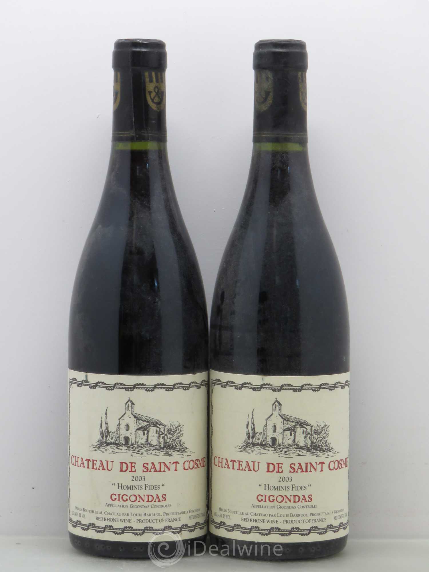 Gigondas Hominis Fides Saint Cosme 2003 - Lot de 2 bouteilles - 0