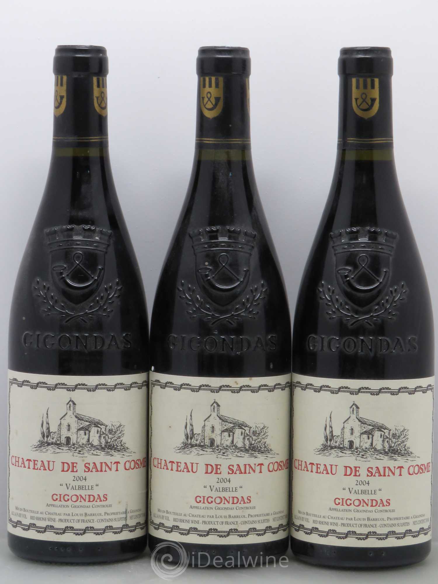 Gigondas Valbelle Saint Cosme 2004 - Lot de 3 bouteilles - 0