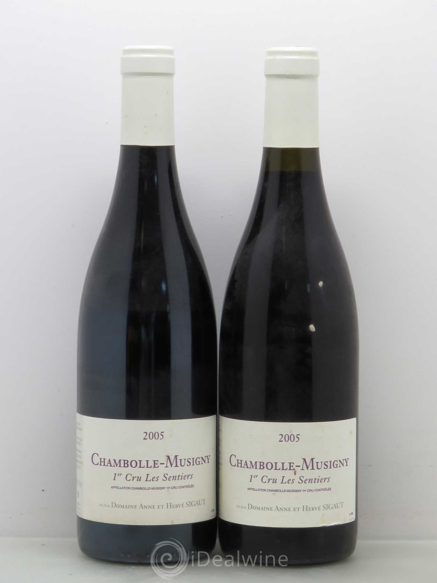 Chambolle-Musigny 1er Cru Les Sentiers Domaine Hervé Sigaut 2005 - Posten von 2 Flaschen - 0