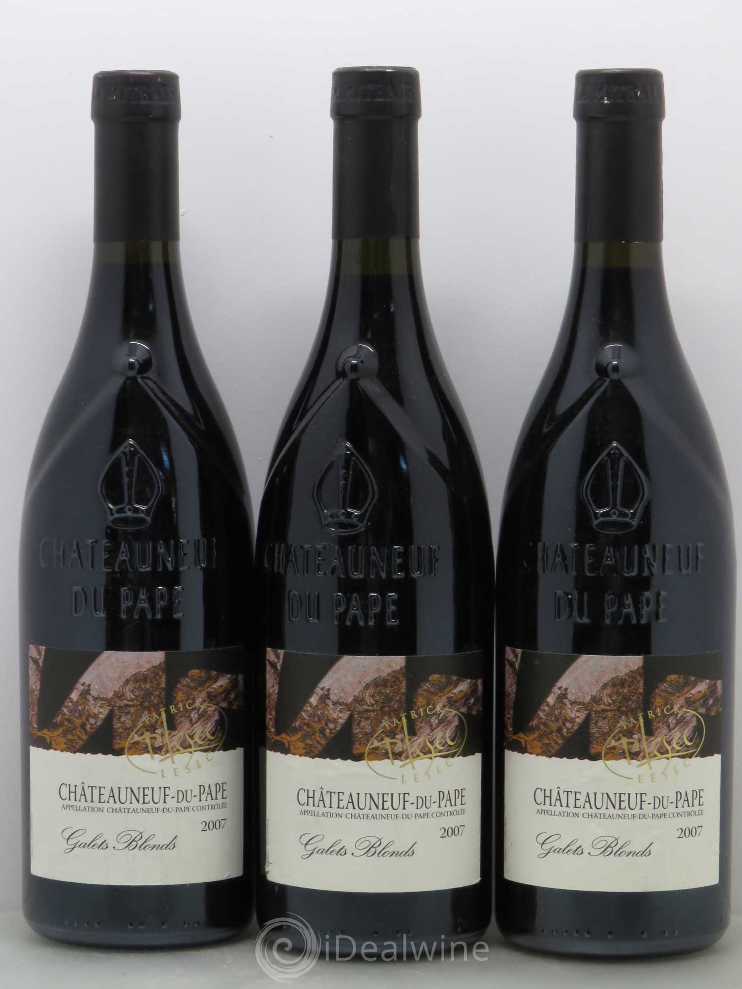 Châteauneuf-du-Pape Galets Blonds Patrick Lesec 2007 - Posten von 3 Flaschen - 0